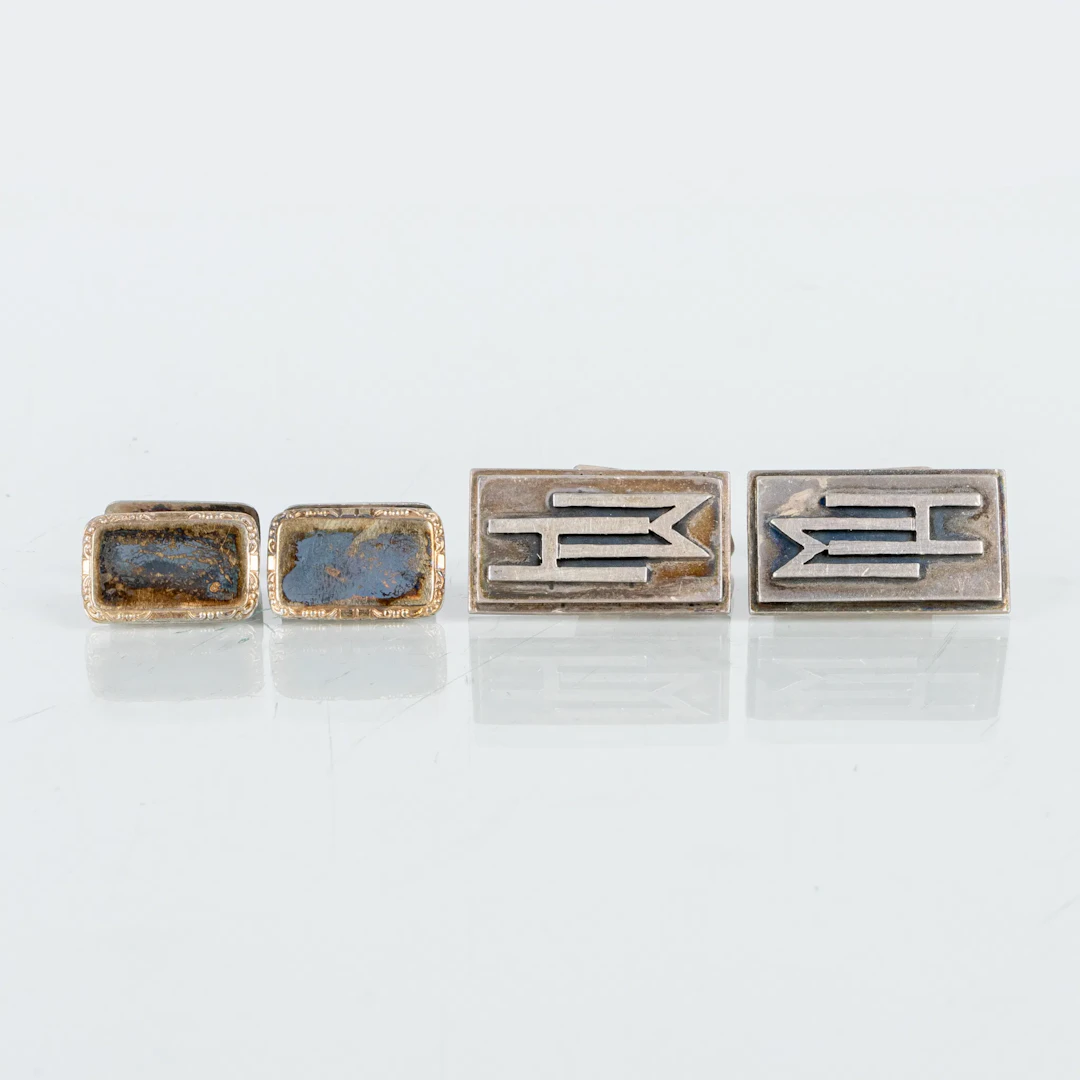 GEMELOS, 2 pares, plata, K&EC, Gotemburgo 1955 y Stefan Goldsmith's Studio