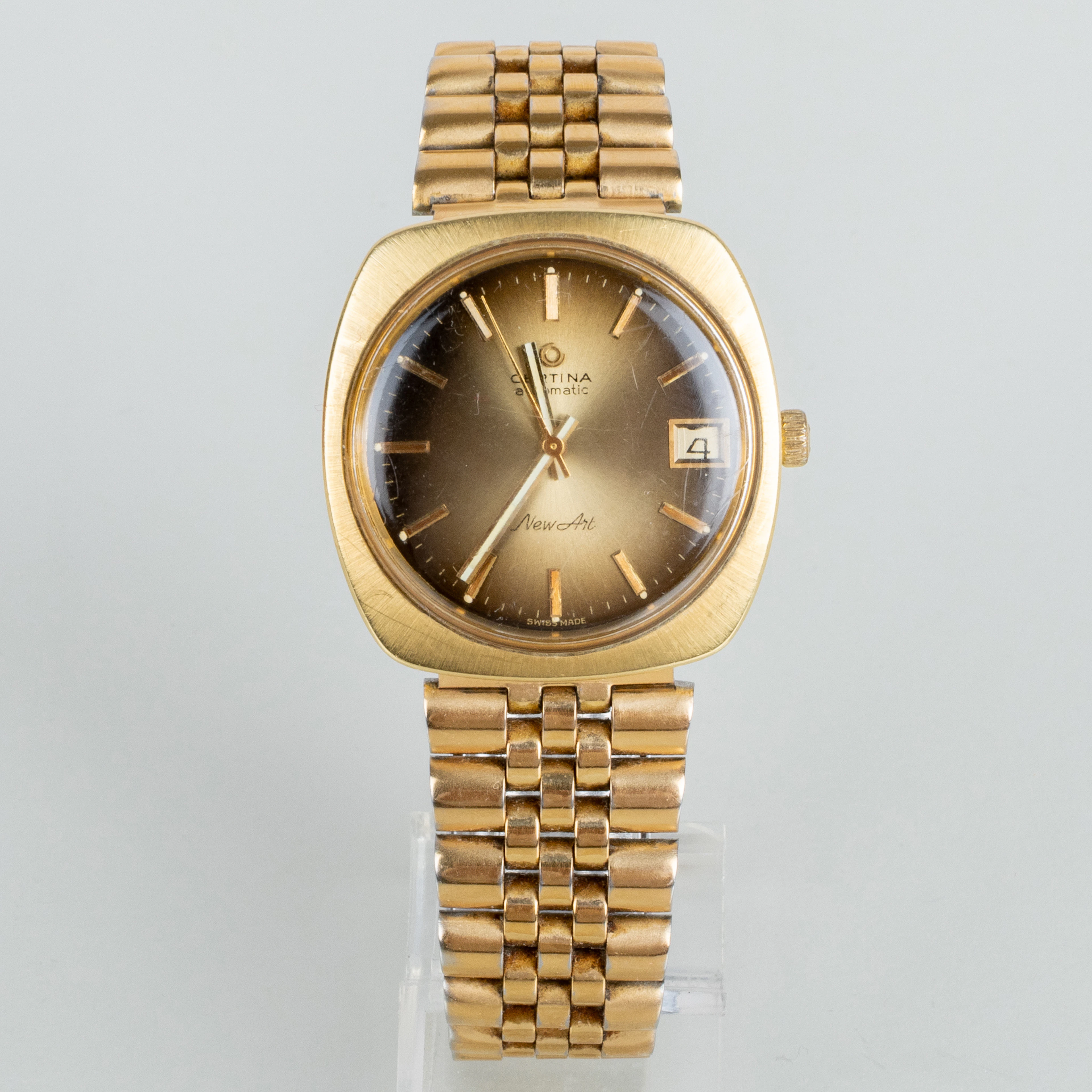 CERTINA, reloj de pulsera de oro 18 quilates, New Art, años 70