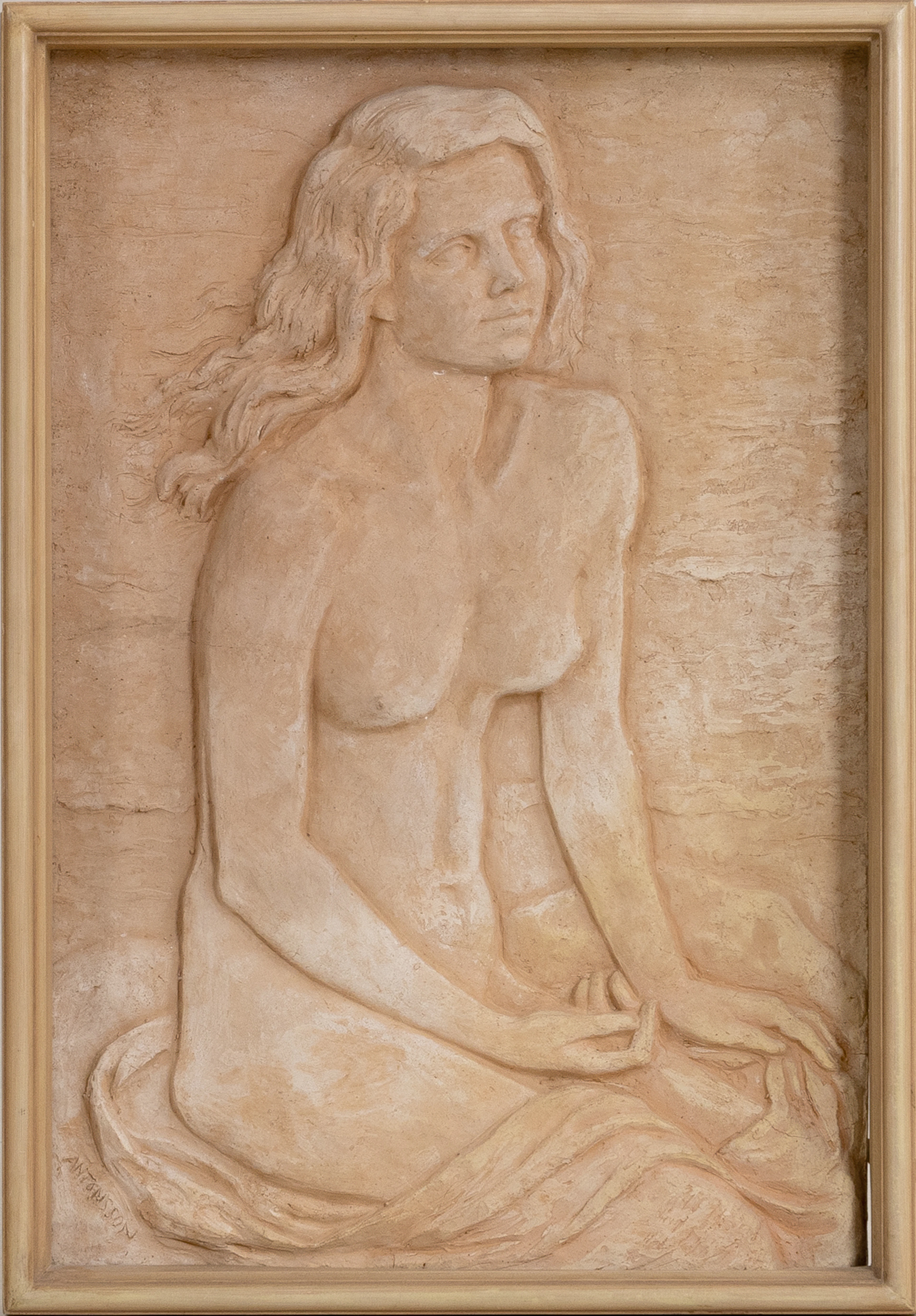 OSCAR ANTONSSON (1898-1960), un relieve de pared, loza, firmado