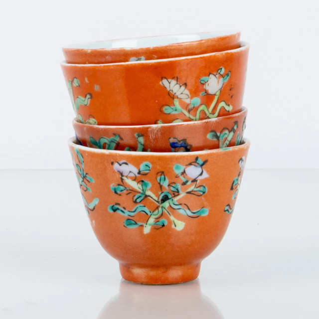 CUIVRE, 4 pièces, similaire, porcelaine, Chine, années 1900