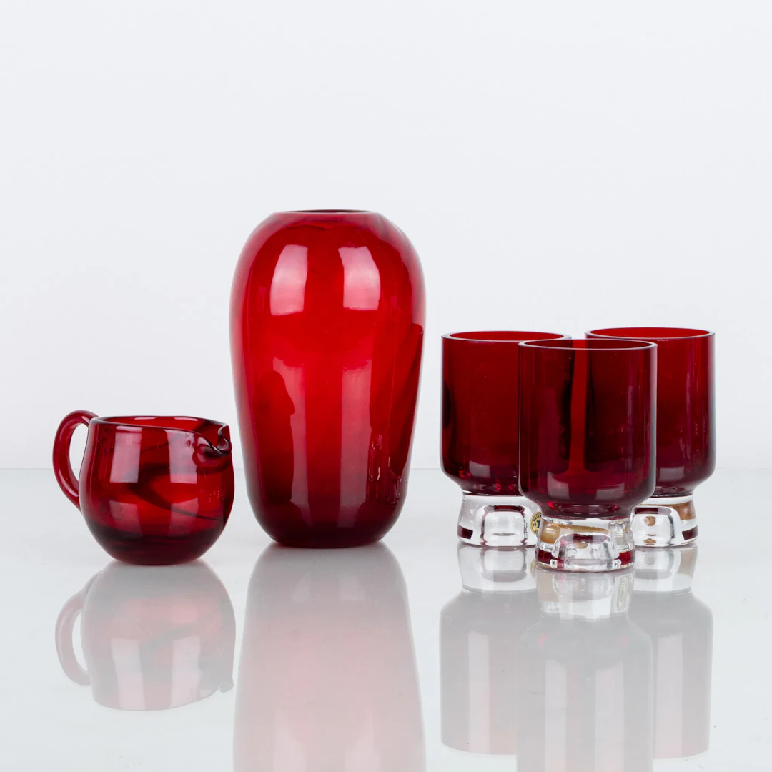 OBJETOS DE VIDRIO, 5 piezas, vidrio, fábrica de vidrio Reijmyre
