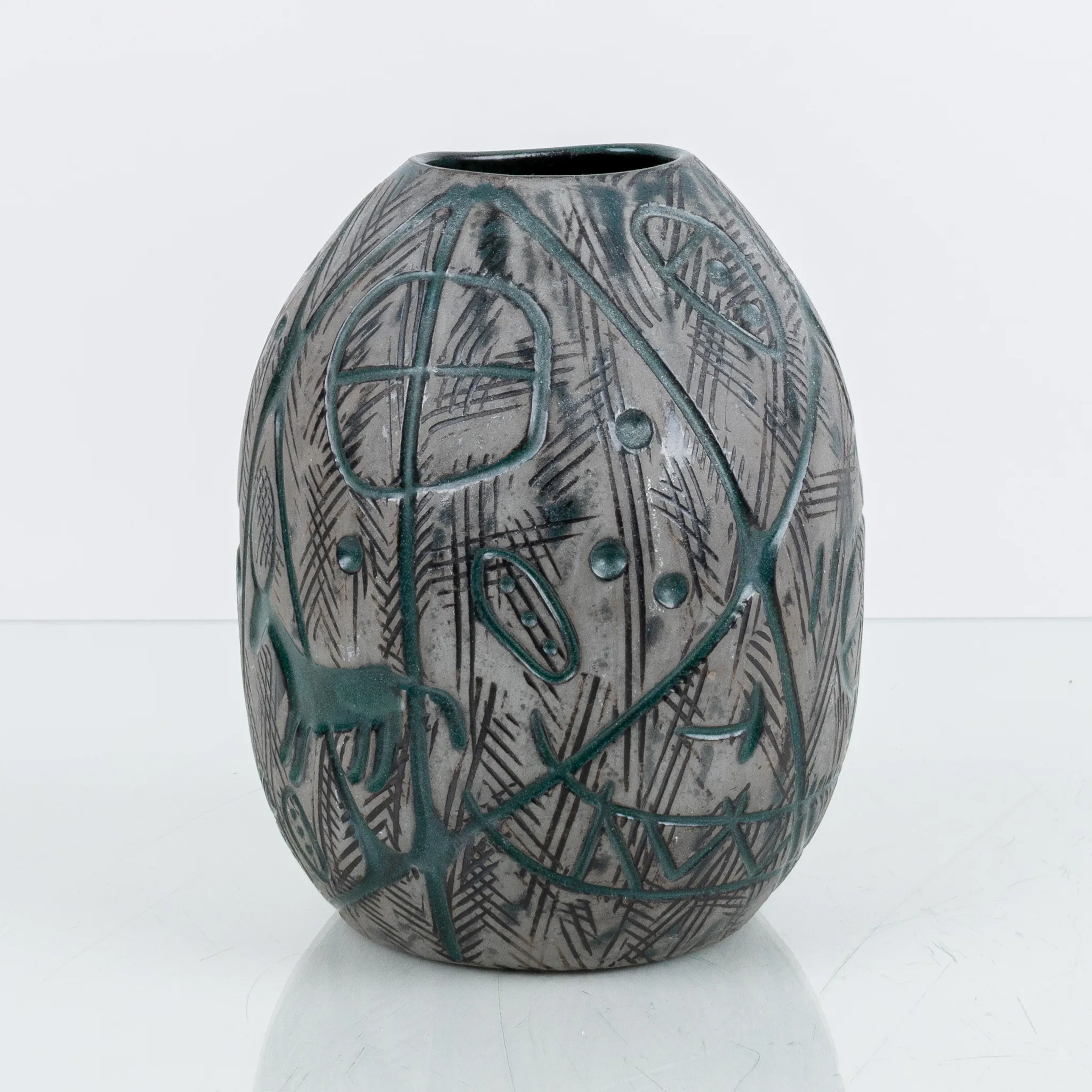 MARI SIMMULSON, an earthenware vase, "Hedenhös", Upsala-Ekeby