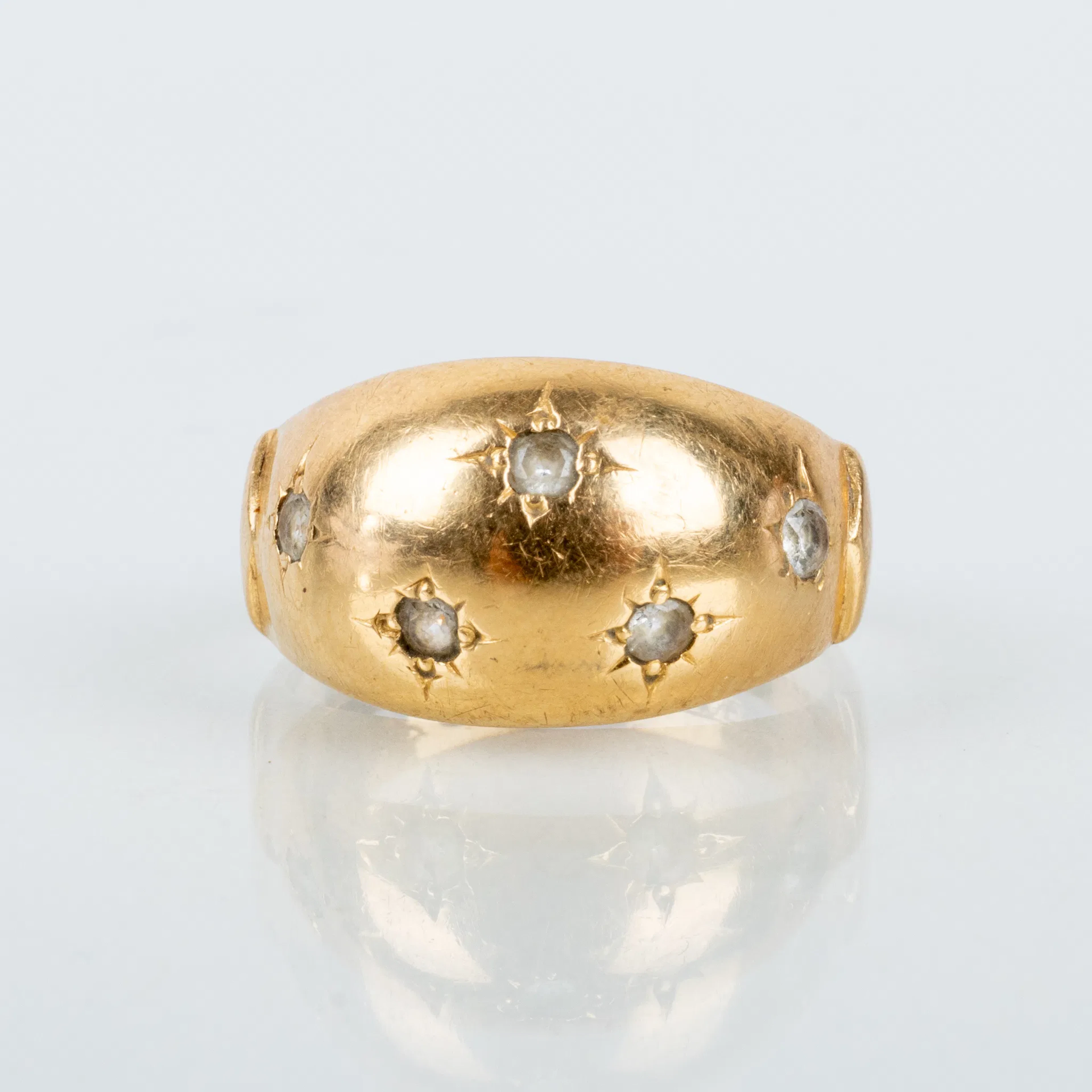 ANELLO, oro 18 carati, francobolli svedesi GVH Stoccolma