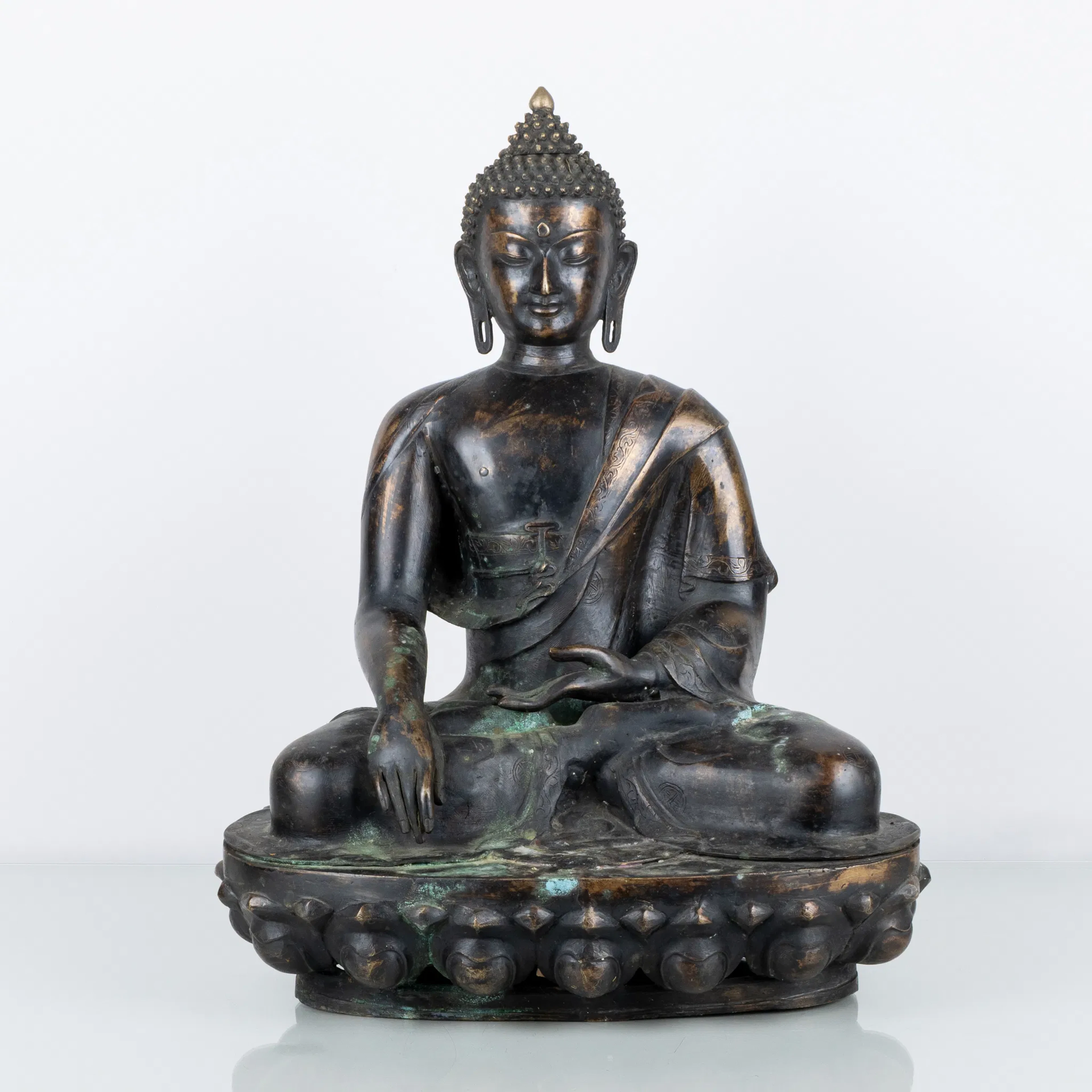 ESTATUILLA, bronce, Buda Shakyamuni, posiblemente Tíbet, siglos XIX/XX