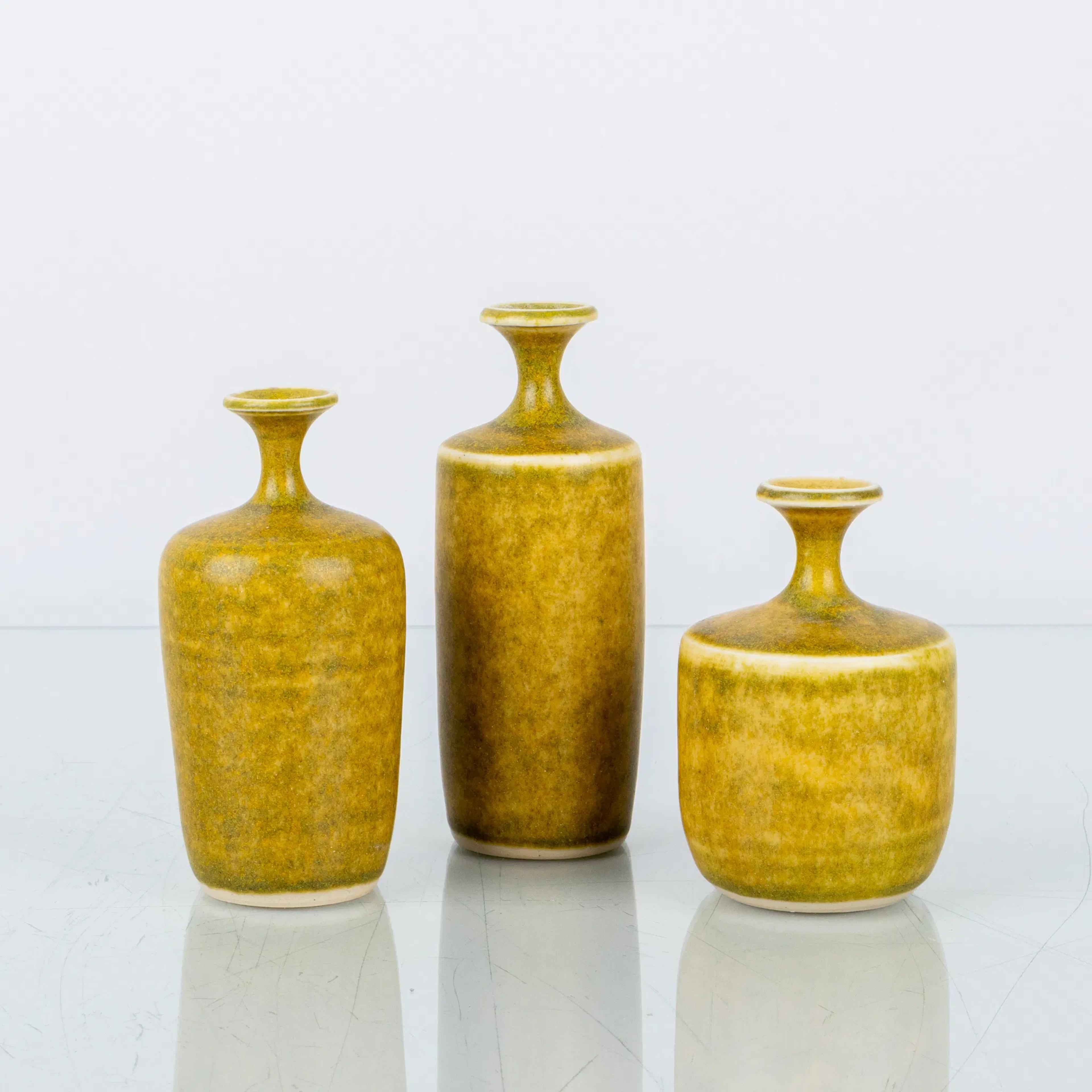 ROLF PALM, 3 miniaturas, loza, firmadas