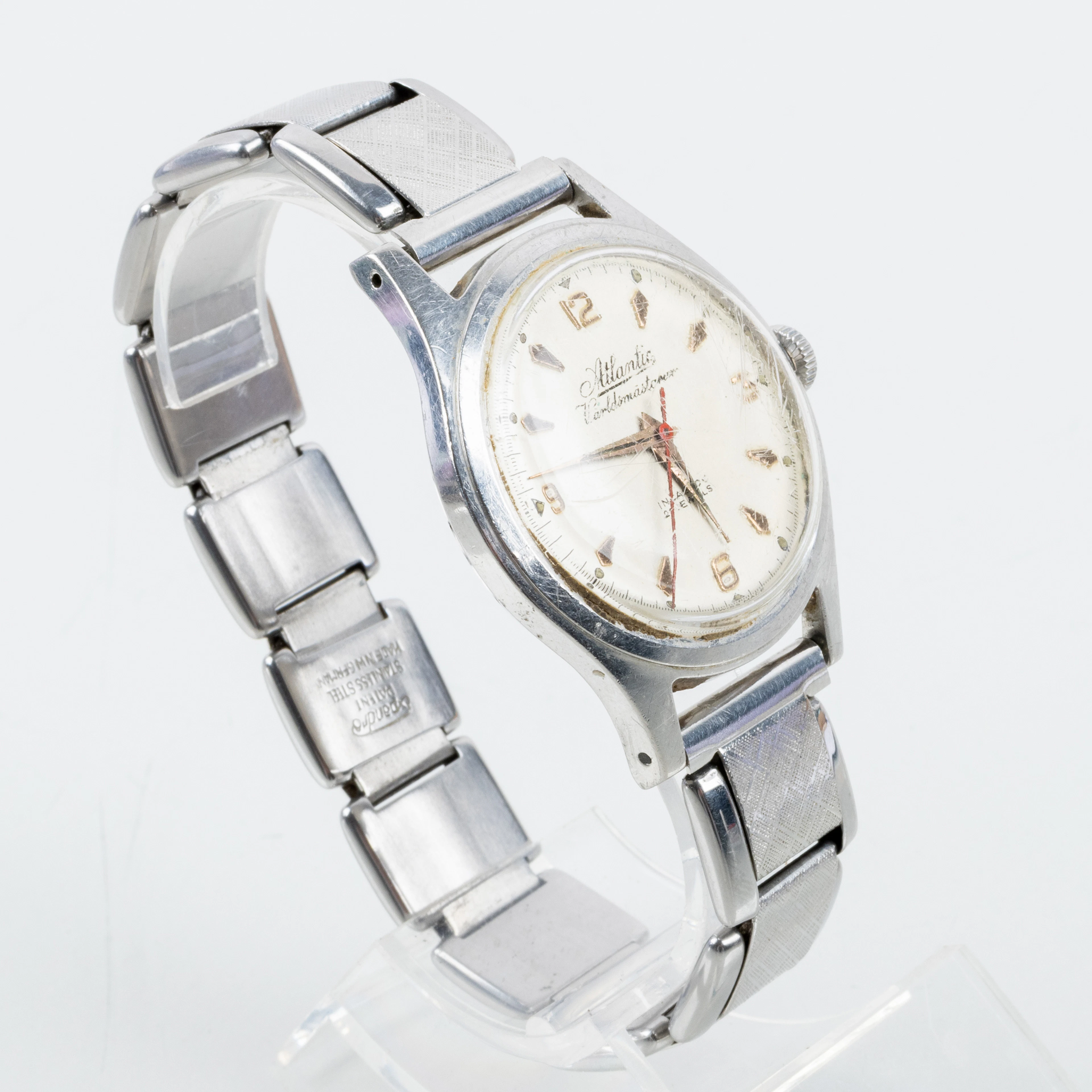 ATLANTIC, reloj de pulsera masculino, acero, "Reloj de campeón del mundo", segunda mitad del siglo XX