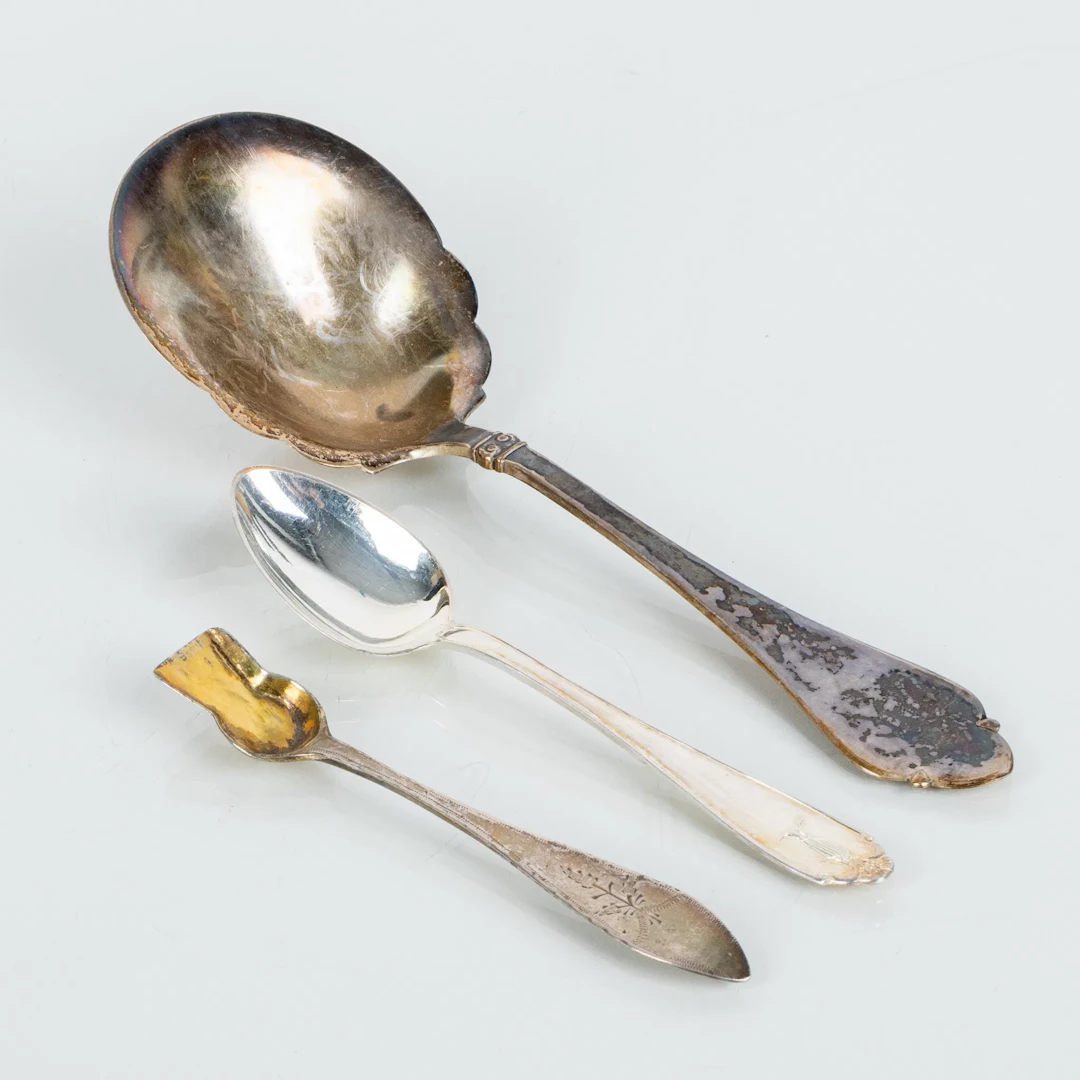 CUBIERTOS, 3 piezas, plata, siglos XIX/1900