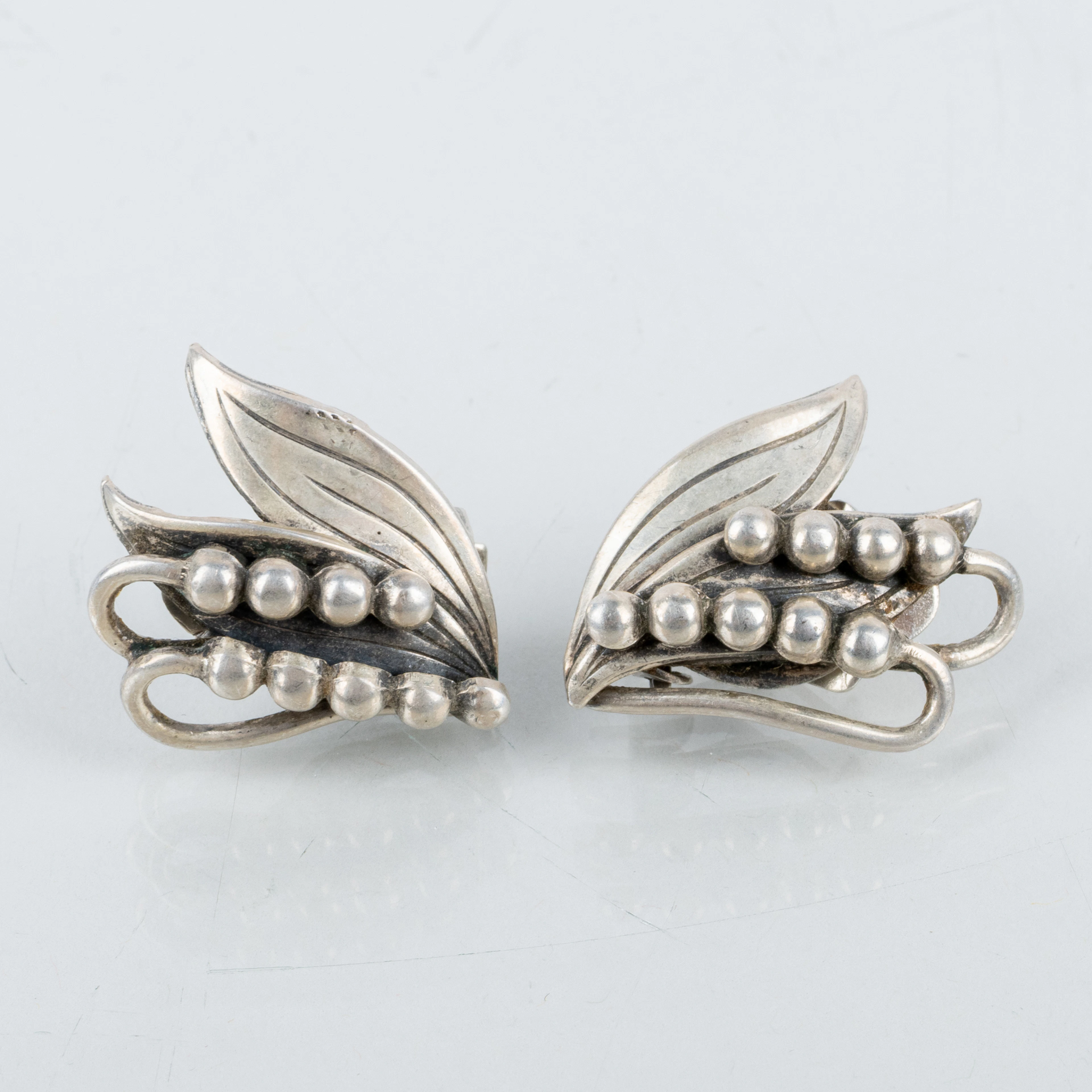 ORECCHINI, coppia, argento, Stoccolma 1949, mughetti