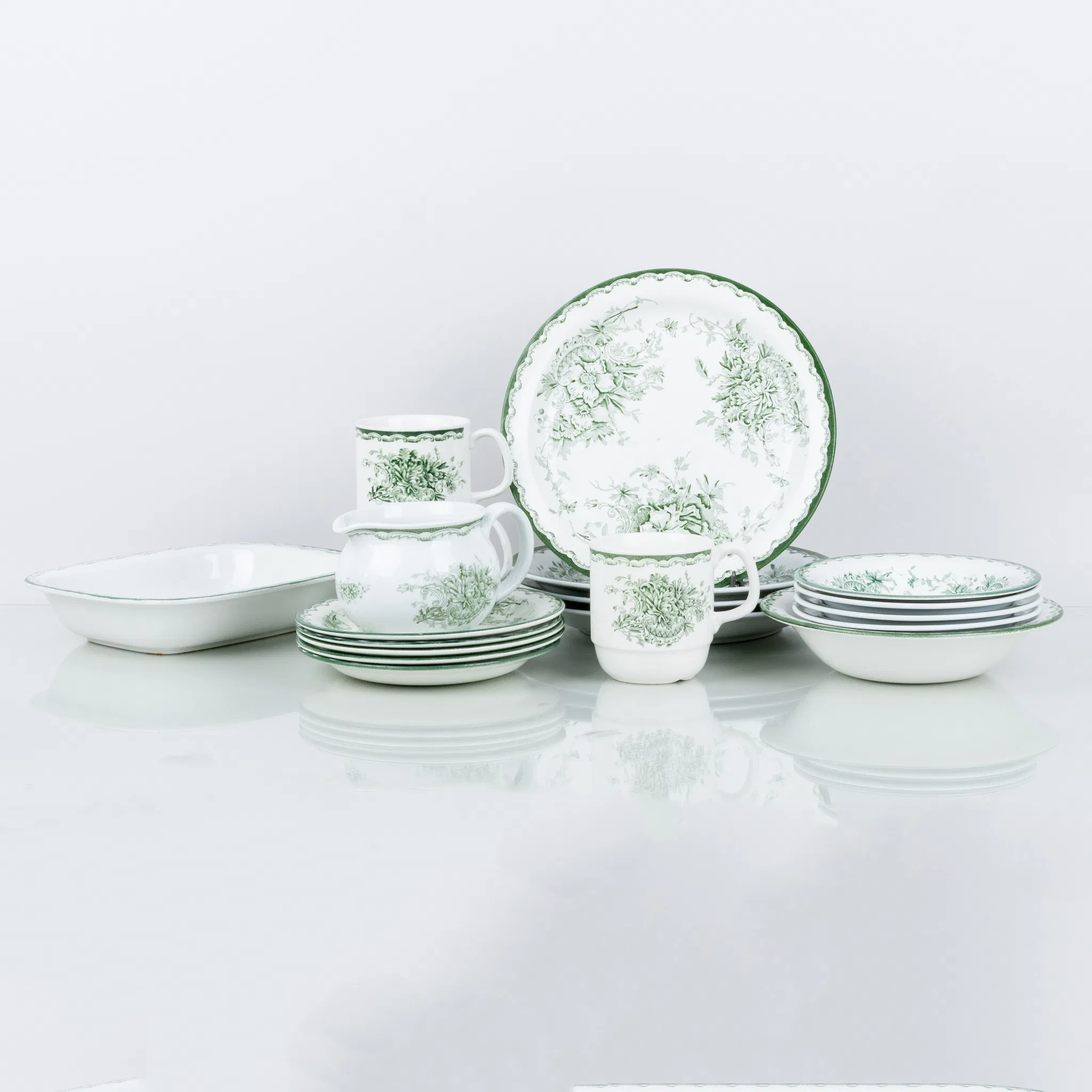 PORCELANA DE VAJILLA, 19 partes, "Green Anna", Rörstrand