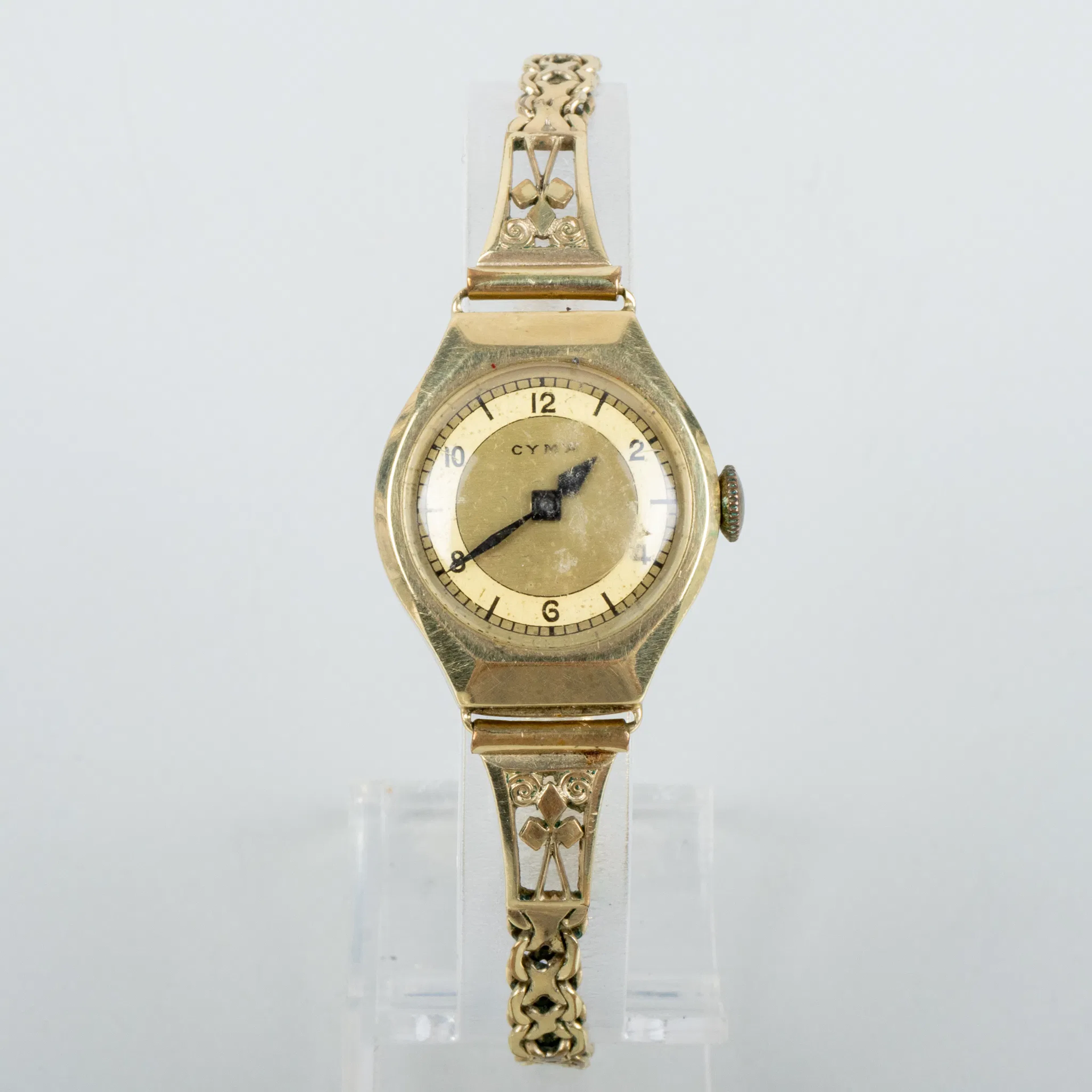 OROLOGIO DA POLSO FEMMINILE, oro 14k, Cyma, metà anni 1900