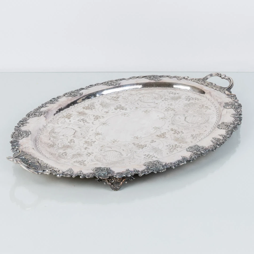 TRAY, nickel silver, 1800s/1900s