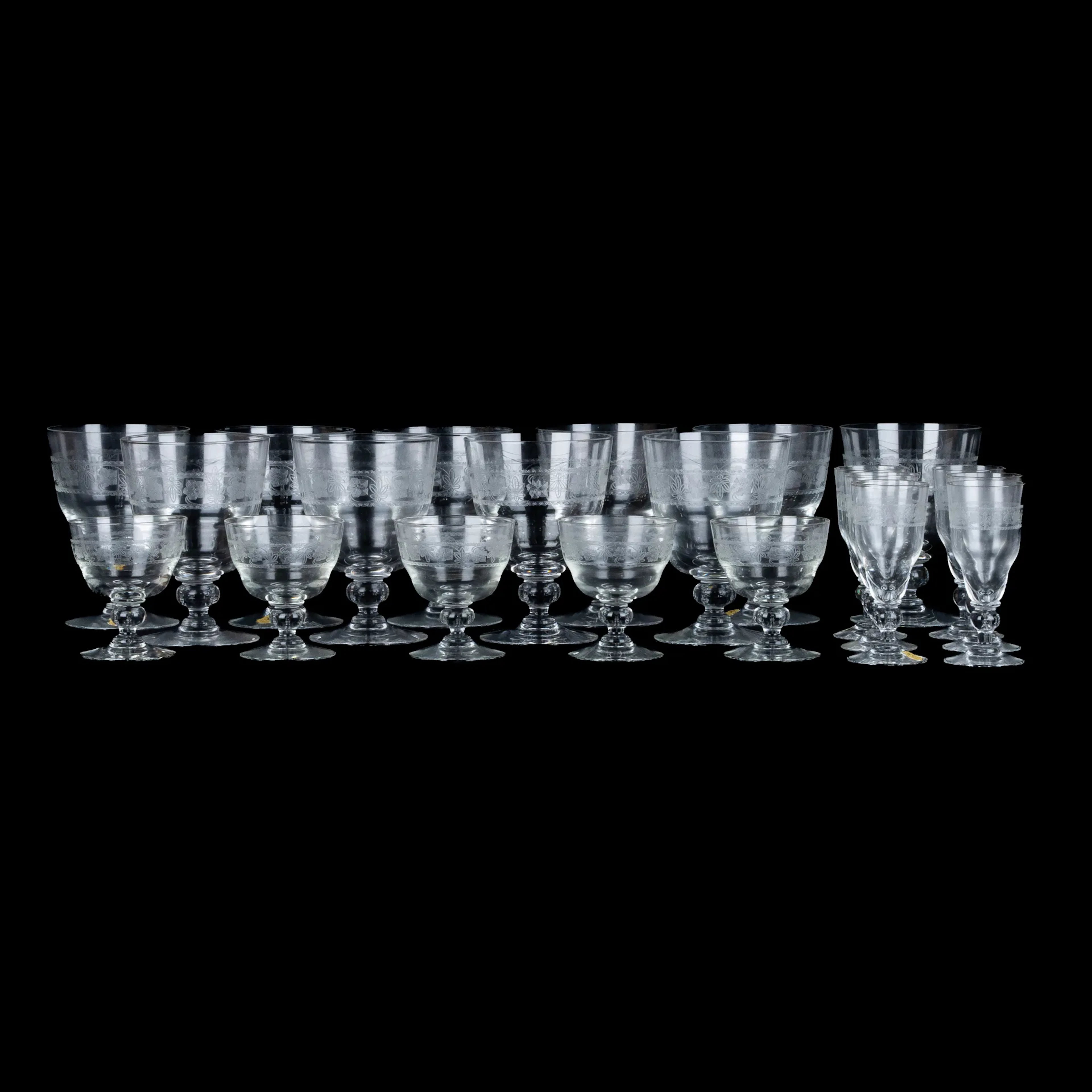 GLASSERVIS, 34 piezas, vidrio, Åfors
