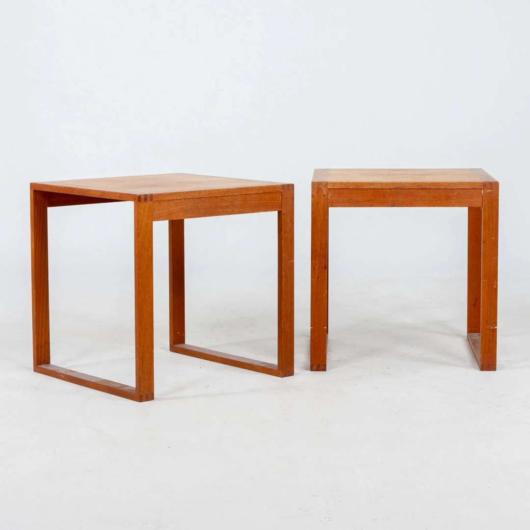 MESA LATERAL, 1 par, teca, años 50/60