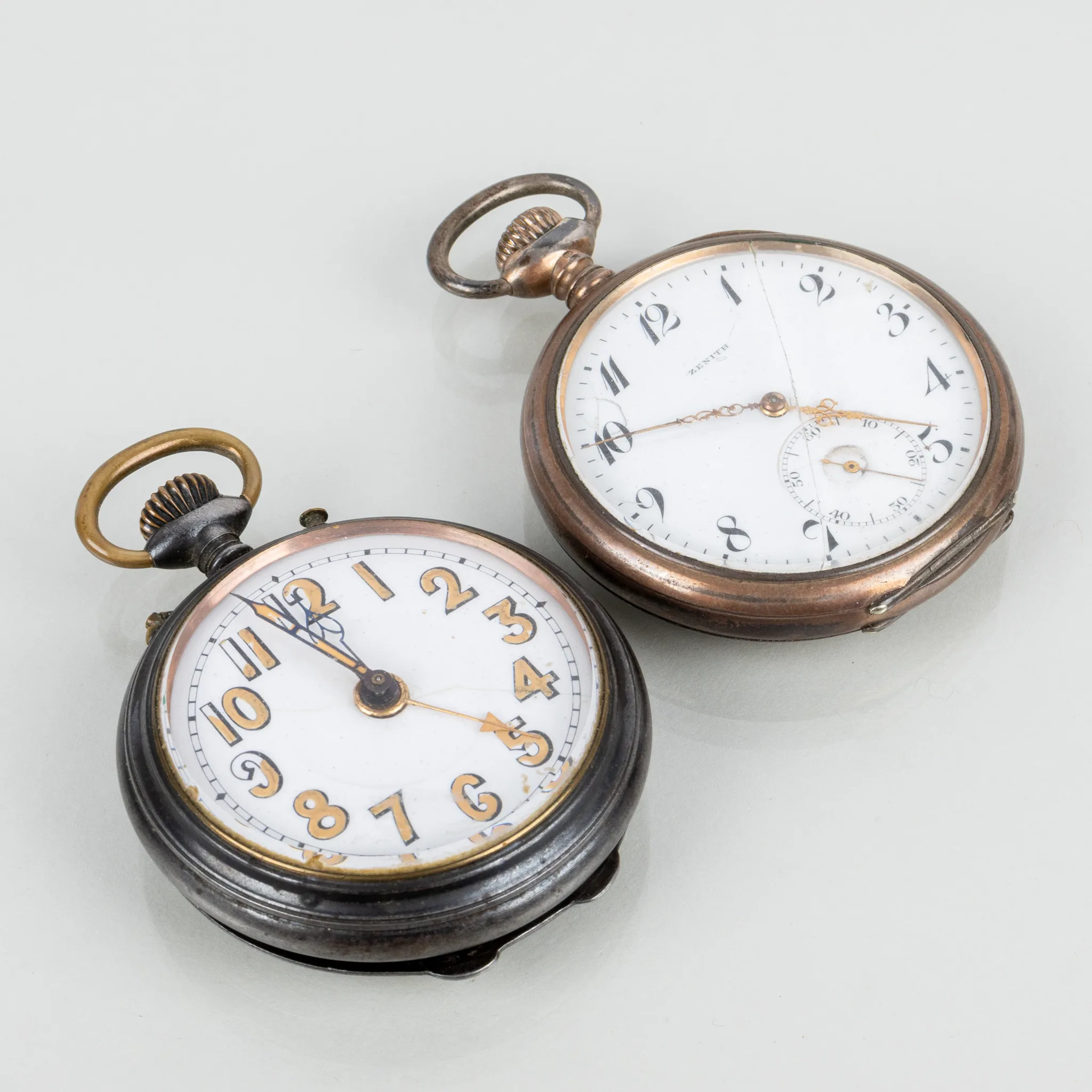 RELOJ DE BOLSILLO, 2 piezas, plata, incluyendo Zenith, la primera mitad del siglo XX