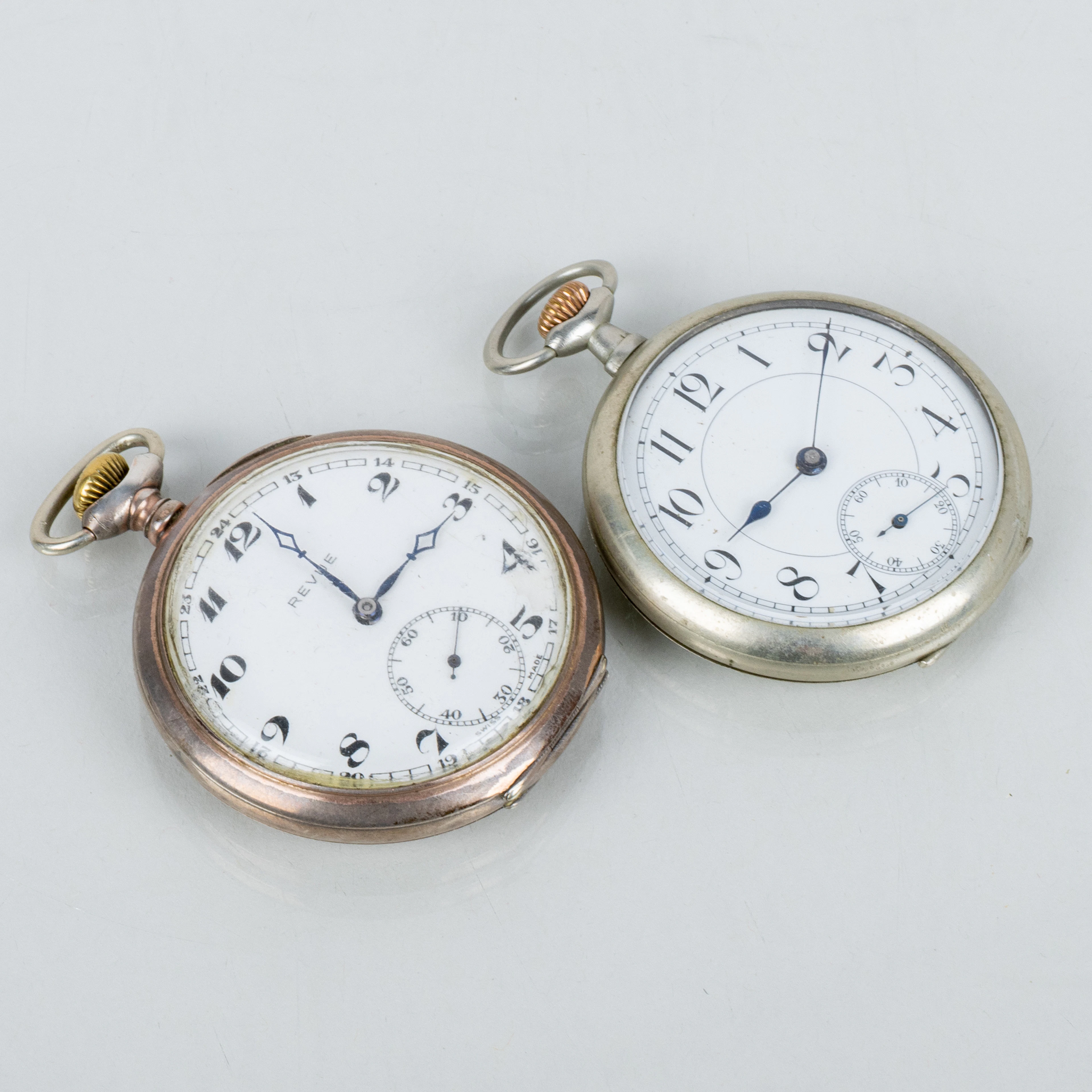 POCKET WATCH, 2 pcs, silver, including Revue, the first half of the 1900s