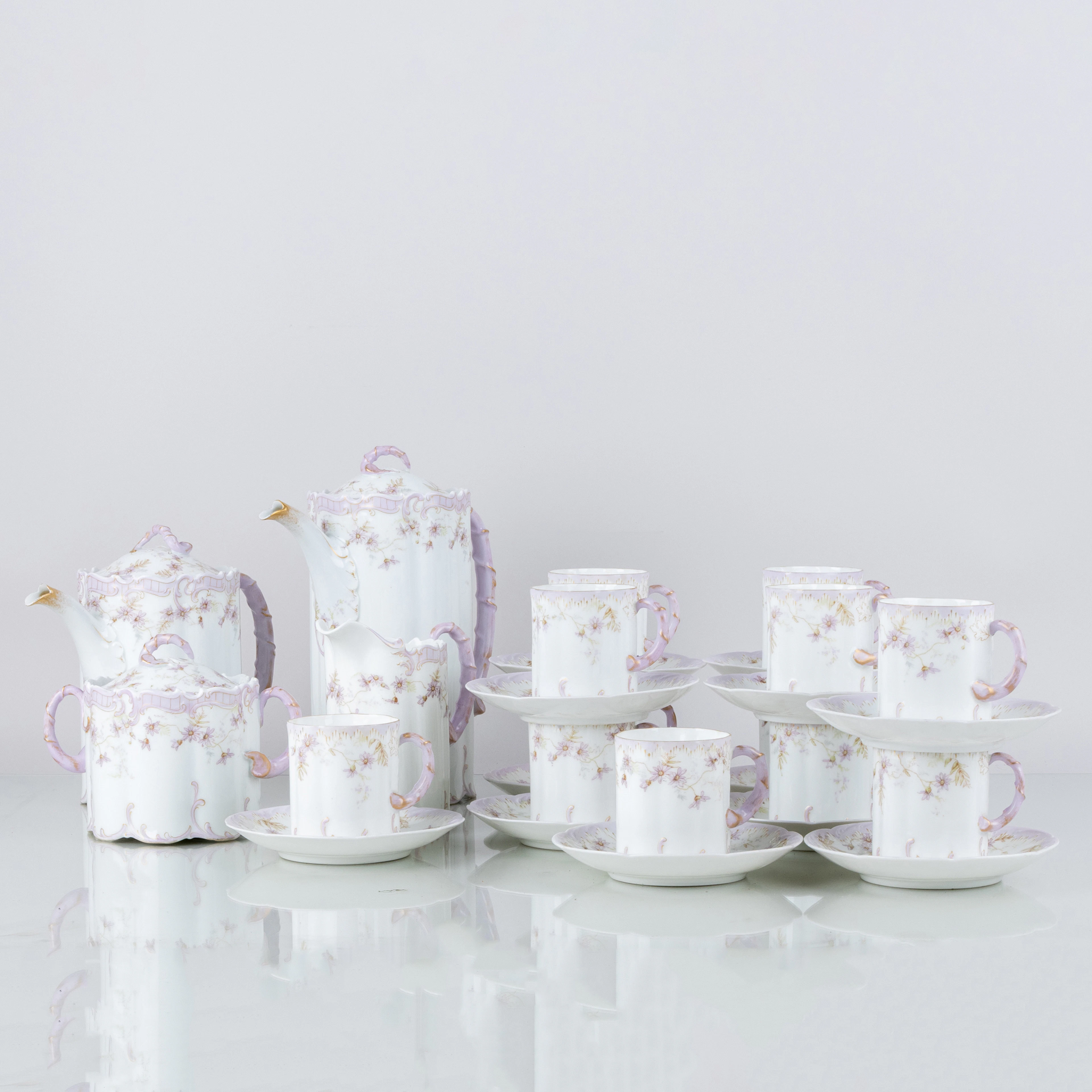 SERVICIO DE CAFÉ, 16 partes, porcelana, "Monbijou", Rosenthal, la primera mitad del siglo XX