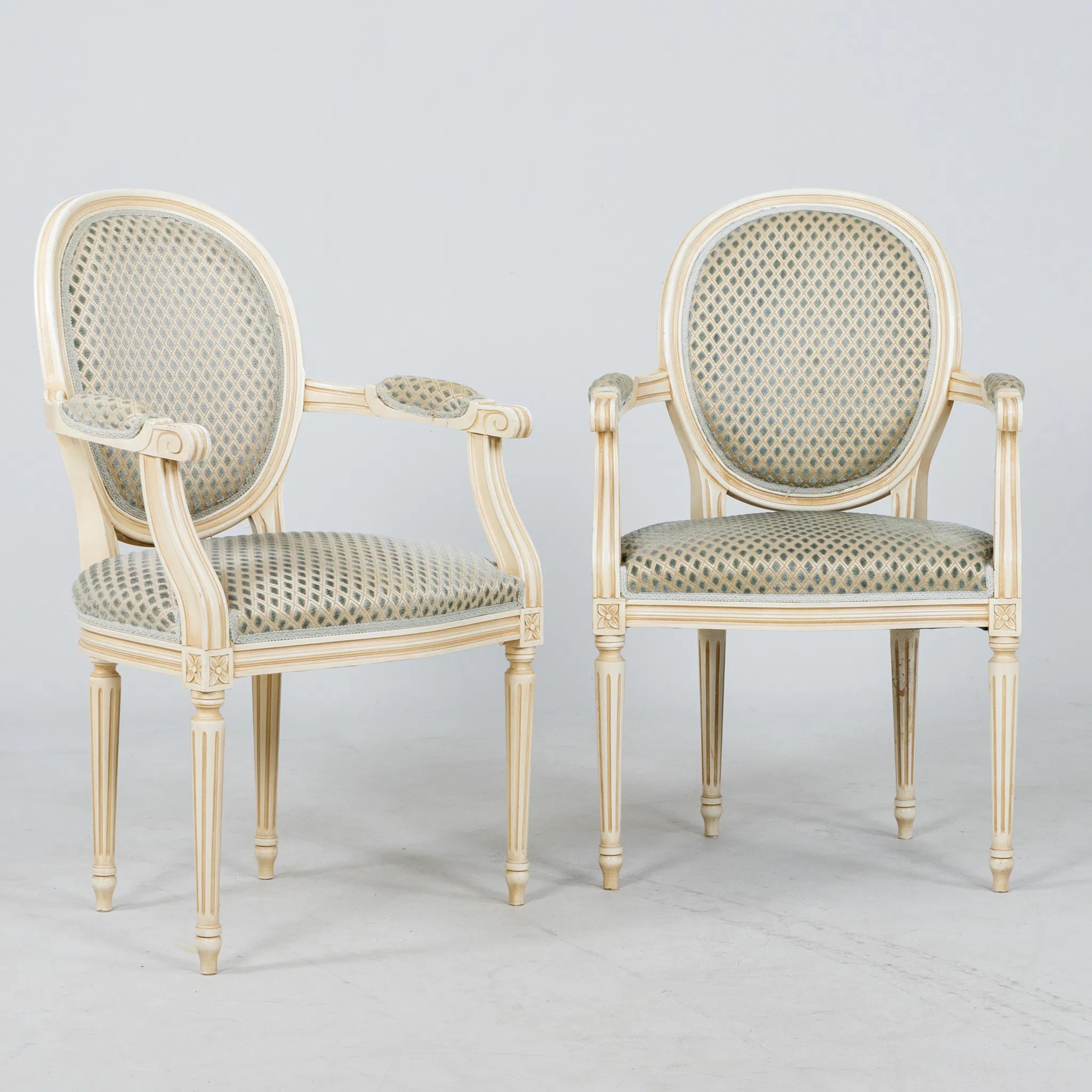 ARMCHAIRS, 1 pair, Gustavian style, second half of the 20th century