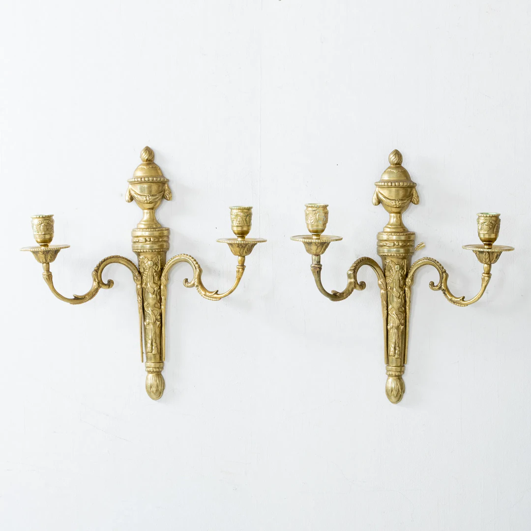 WANDWAND-WAND, 1 Paar, Erz, Louis-XVI-Stil, 1900er Jahre