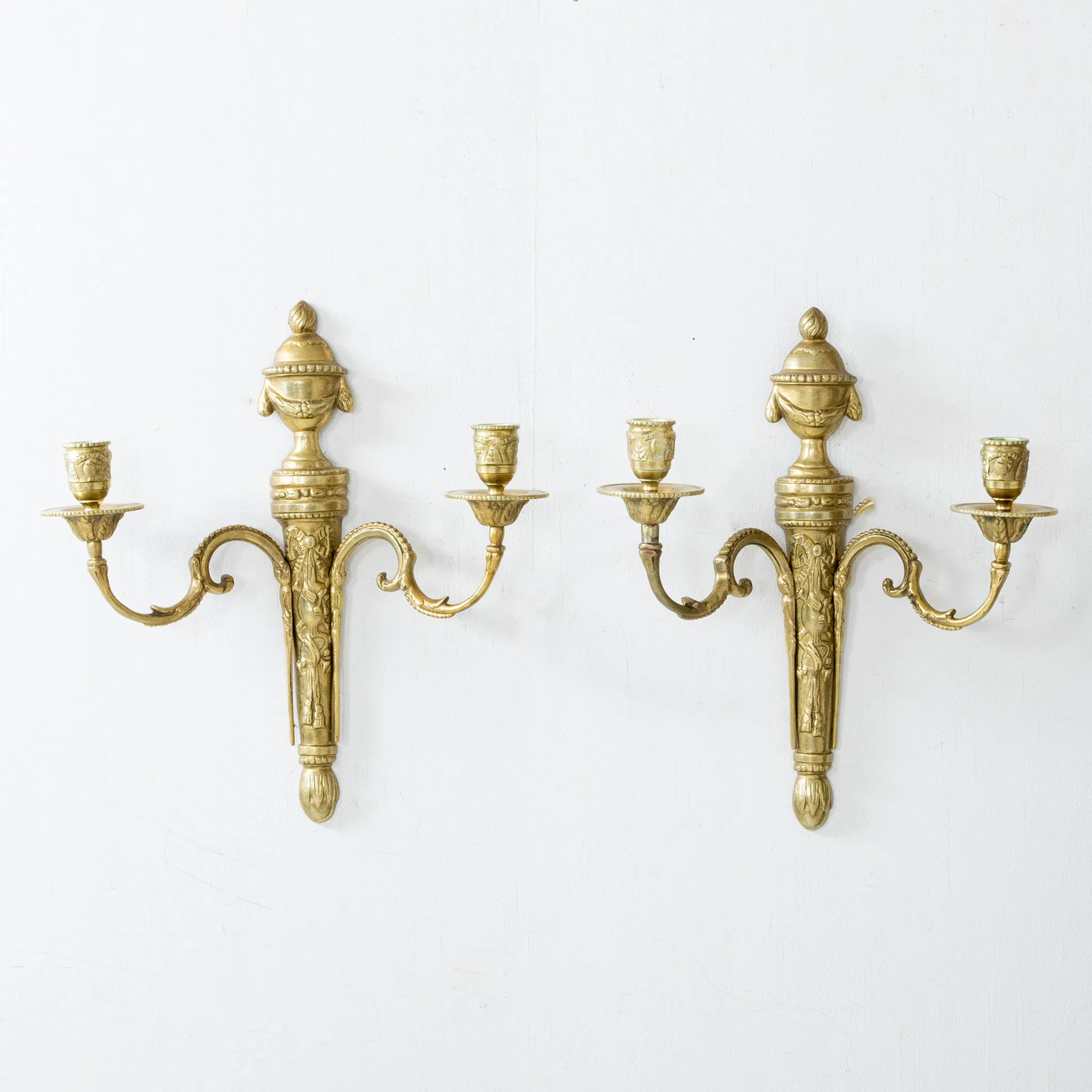 WANDWAND-WAND, 1 Paar, Erz, Louis-XVI-Stil, 1900er Jahre