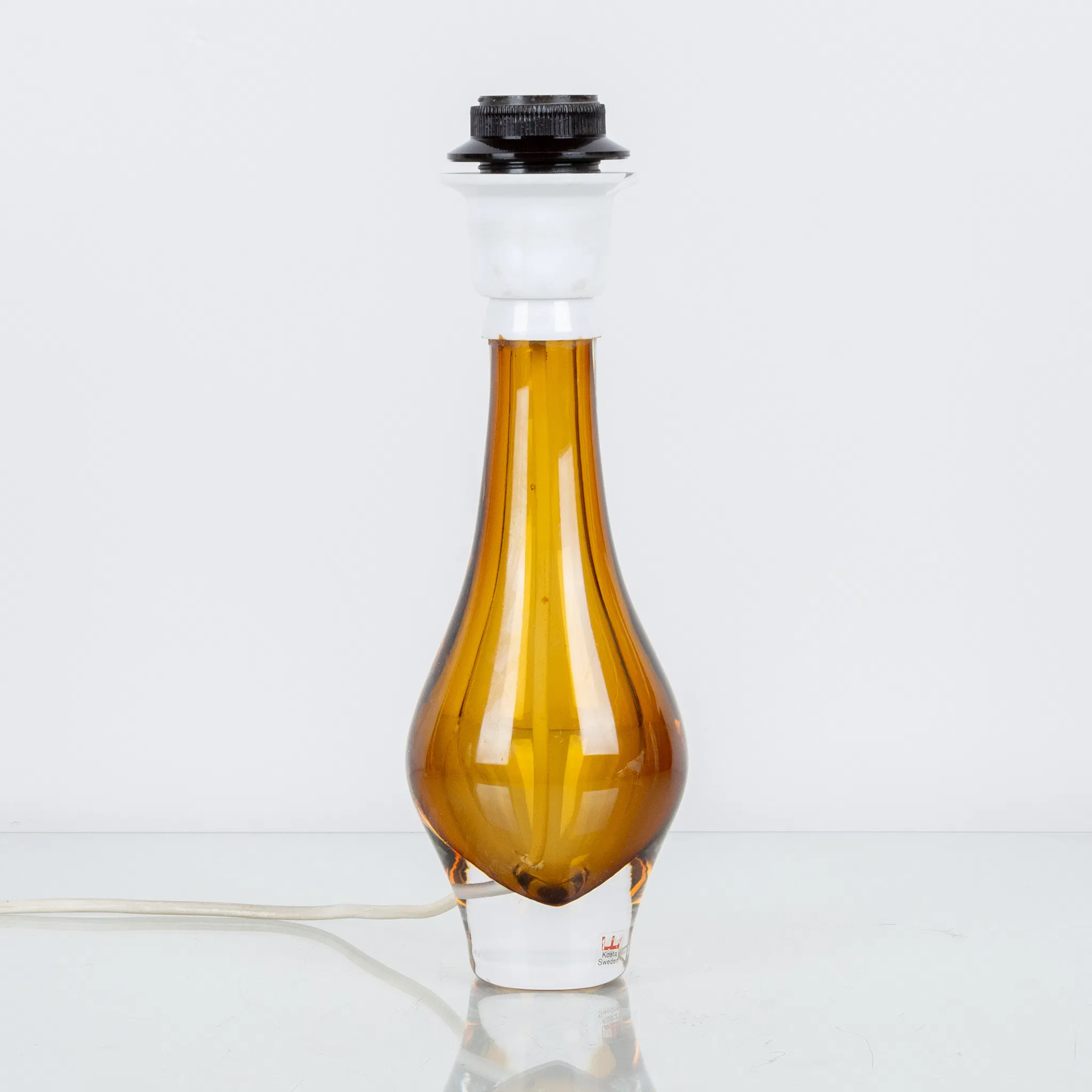 MONA MORALES-SCHILDT, base de lámpara de mesa, cristal, Kosta, firmado