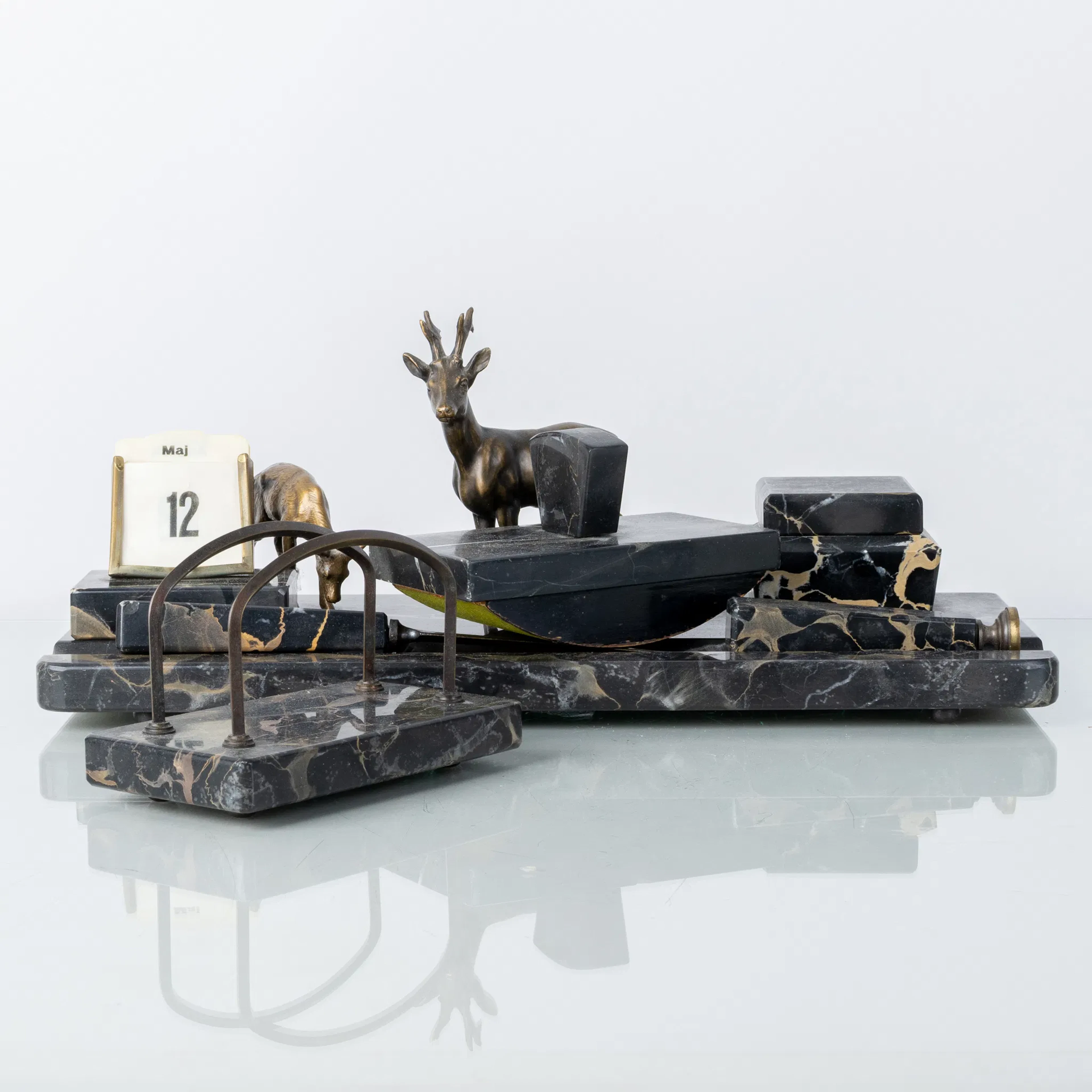 WRITING SET, 6 pieces, marble, 1900s
