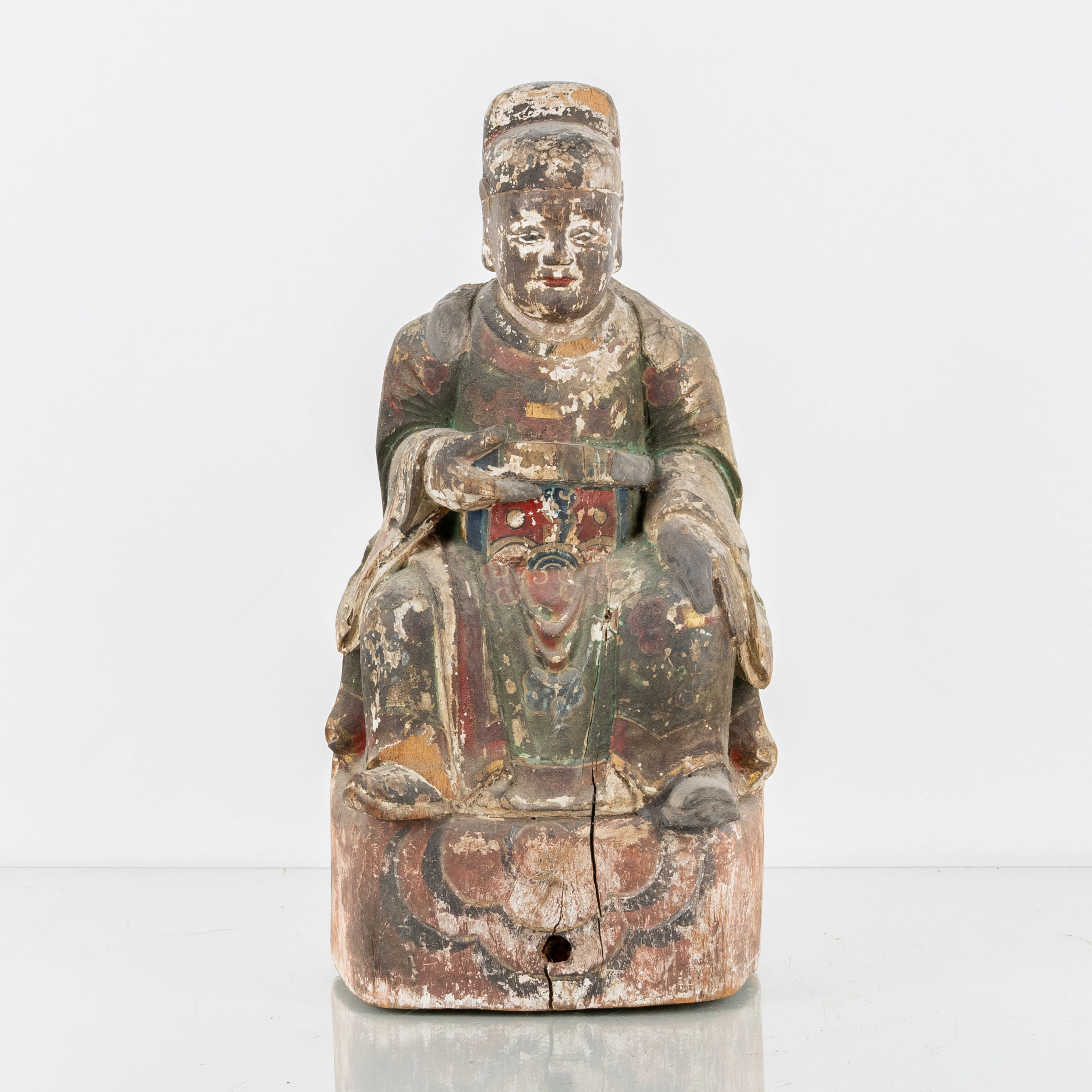 SCULTURA, legno tagliato e dipinto, Asia, probabilmente 1800
