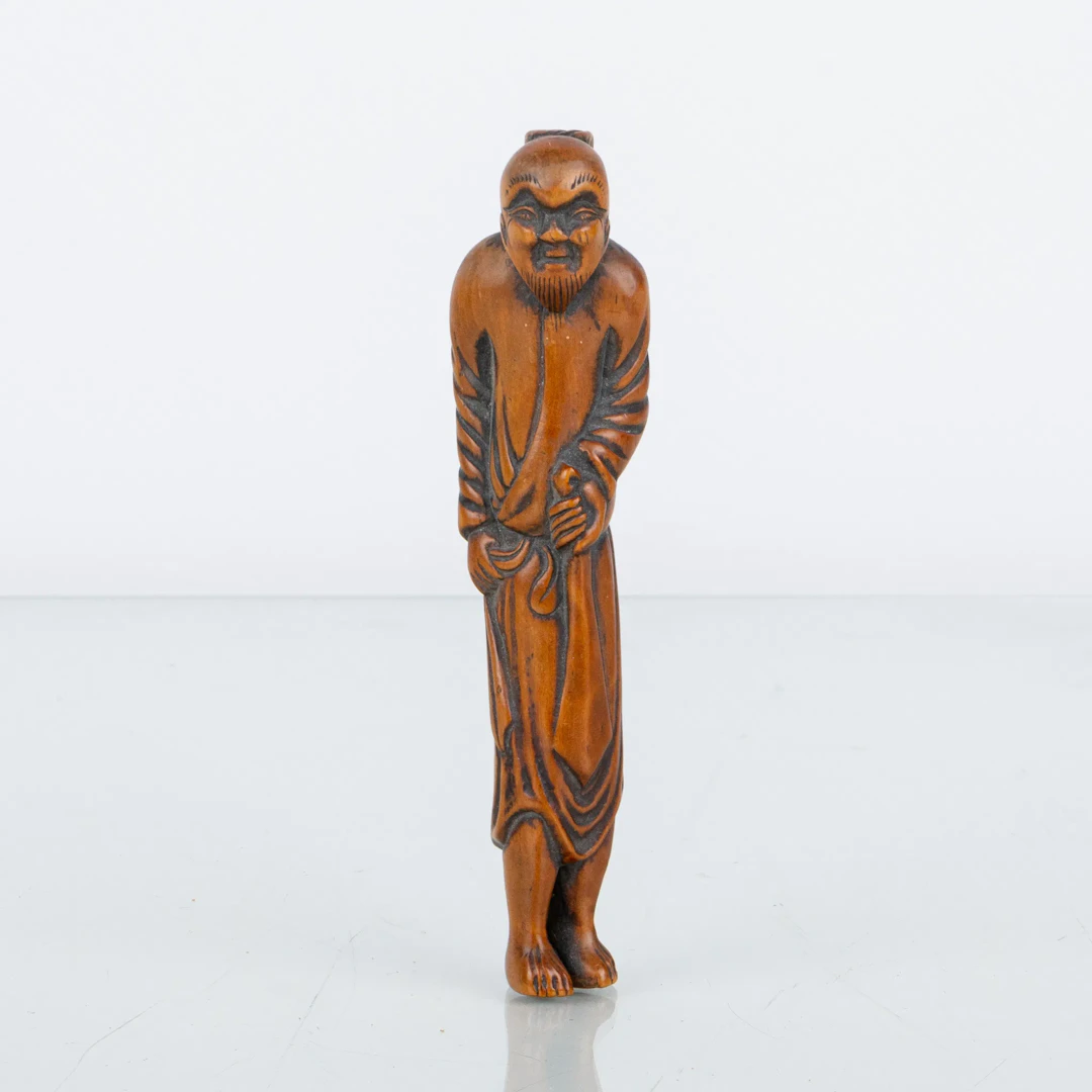 HEBILLA DE CINTURÓN/NETSUKE, MADERA CORTADA, Japón, Edo, probablemente siglos XVIII o XIX
