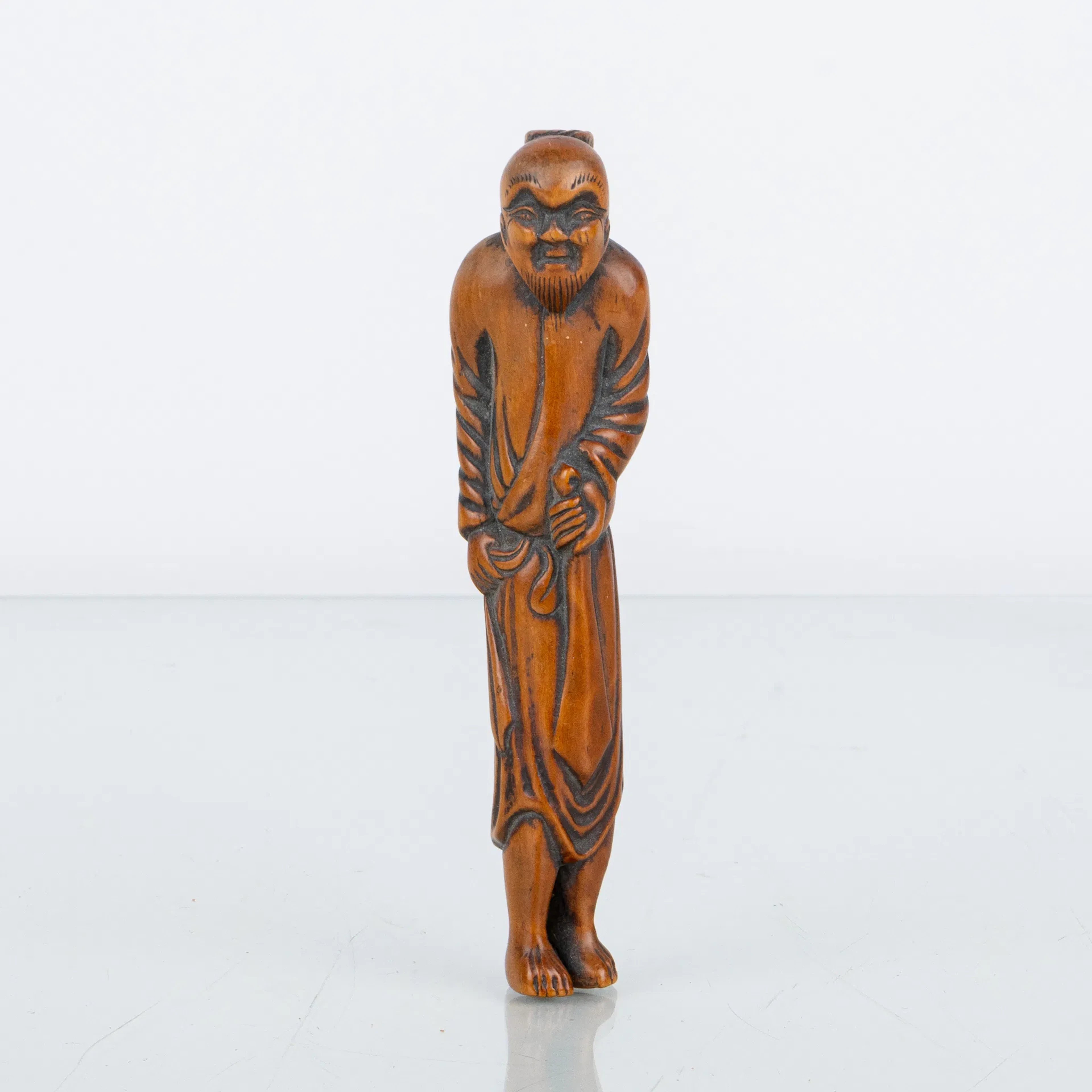 HEBILLA DE CINTURÓN/NETSUKE, MADERA CORTADA, Japón, Edo, probablemente siglos XVIII o XIX