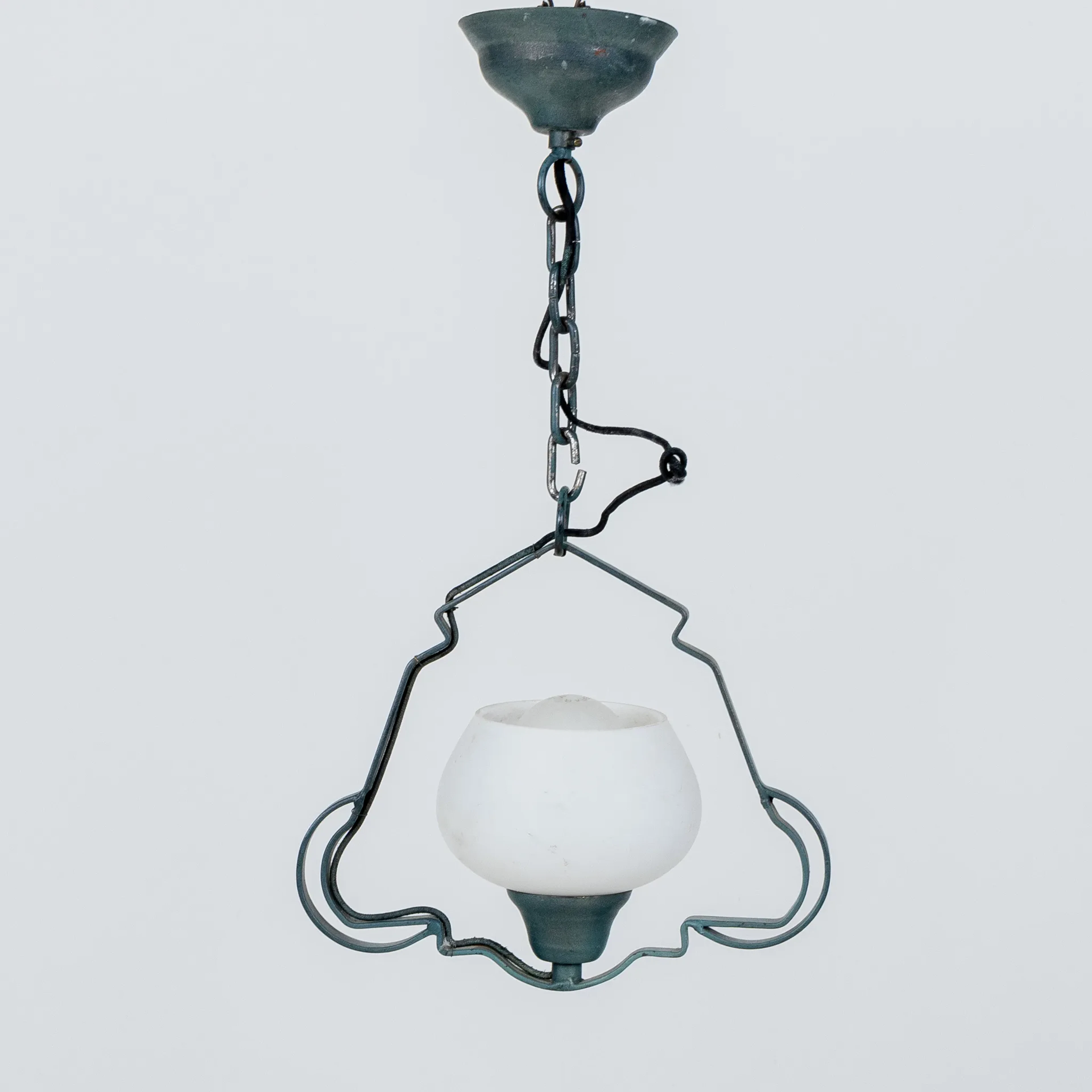 HALL LAMP, metallo patinato, anni '30/'40