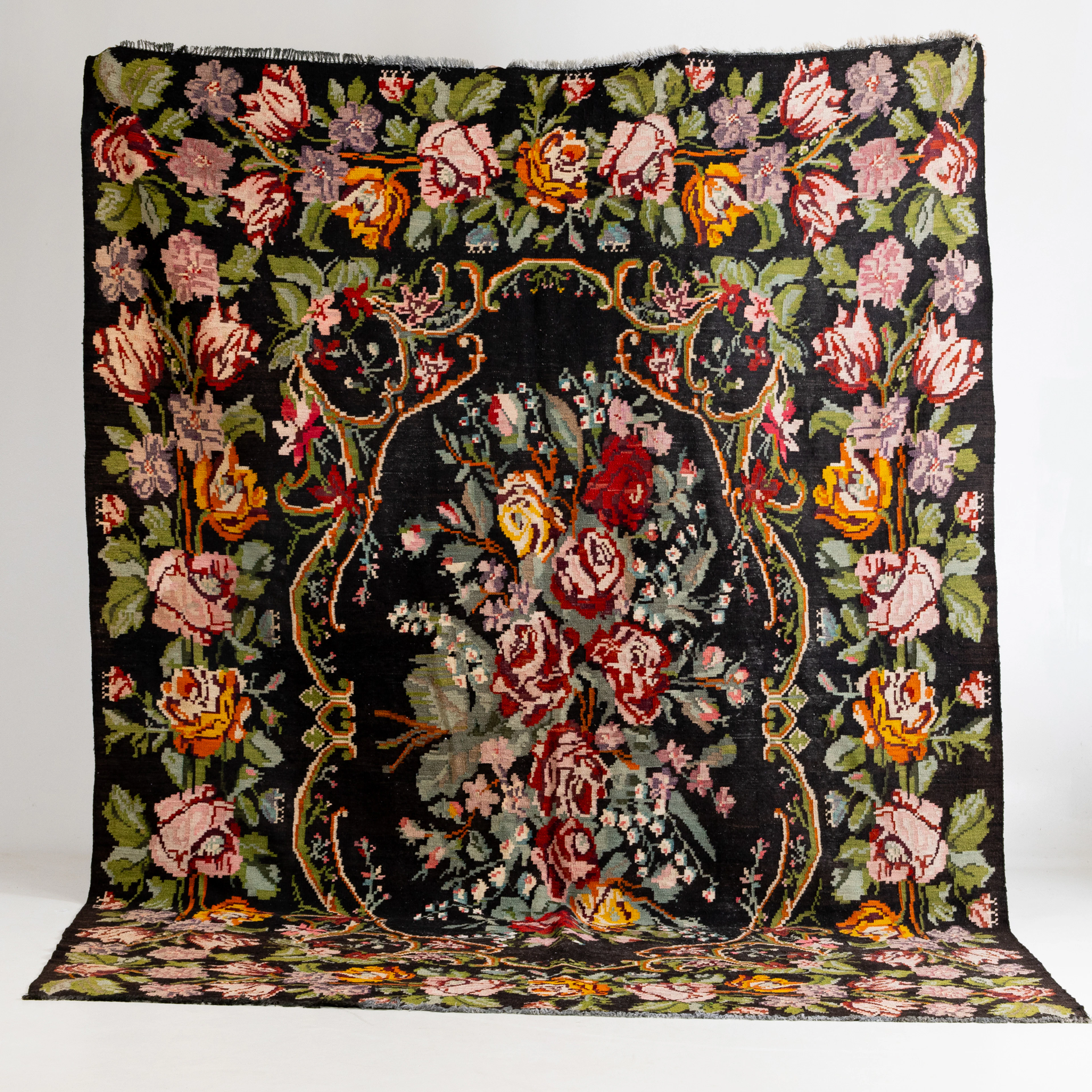 ALFOMBRA, Pegamento rosa, viejo, aprox. 335 x 230 cm