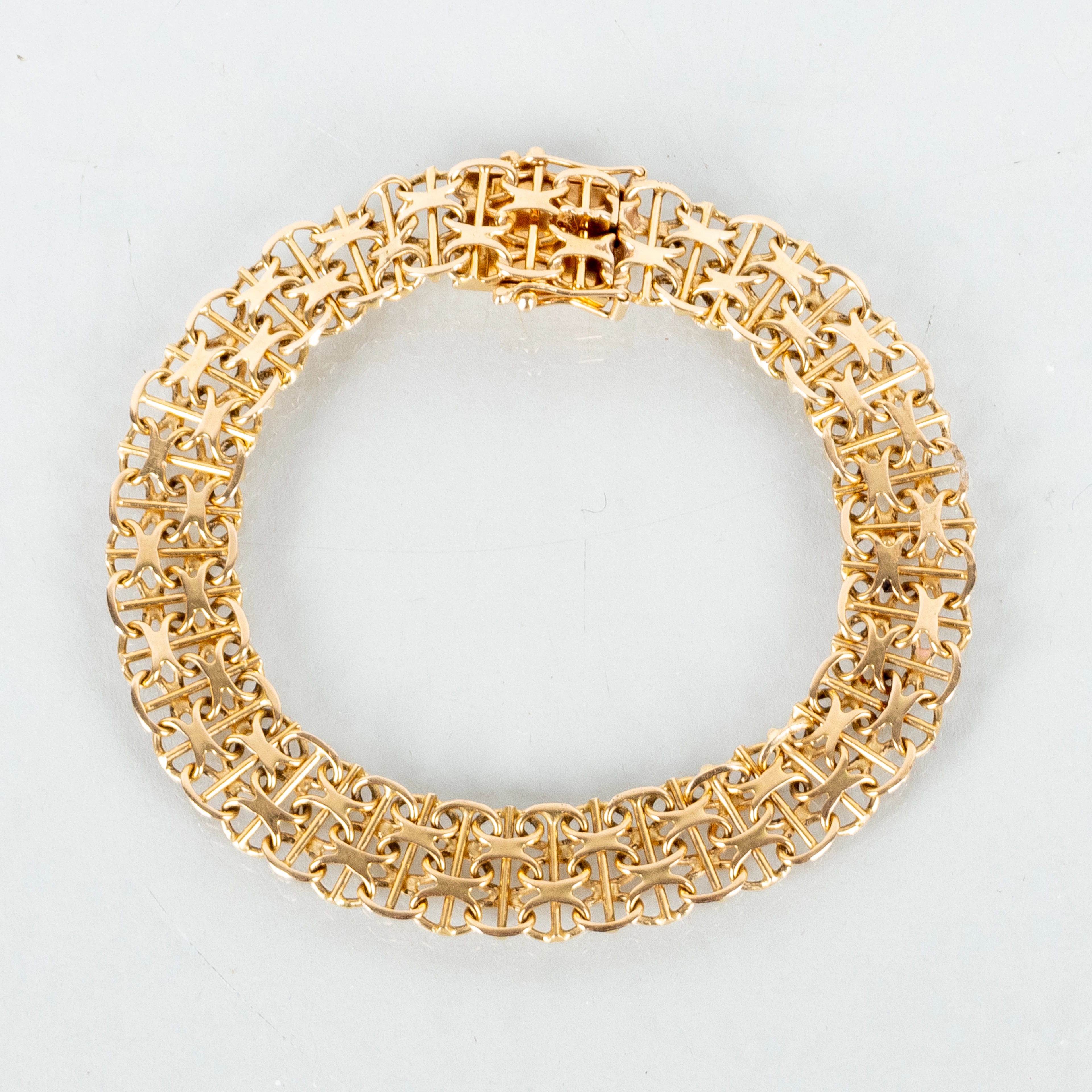 BRACCIALE, oro 18 carati, maglia x, peso circa 15,3 g
