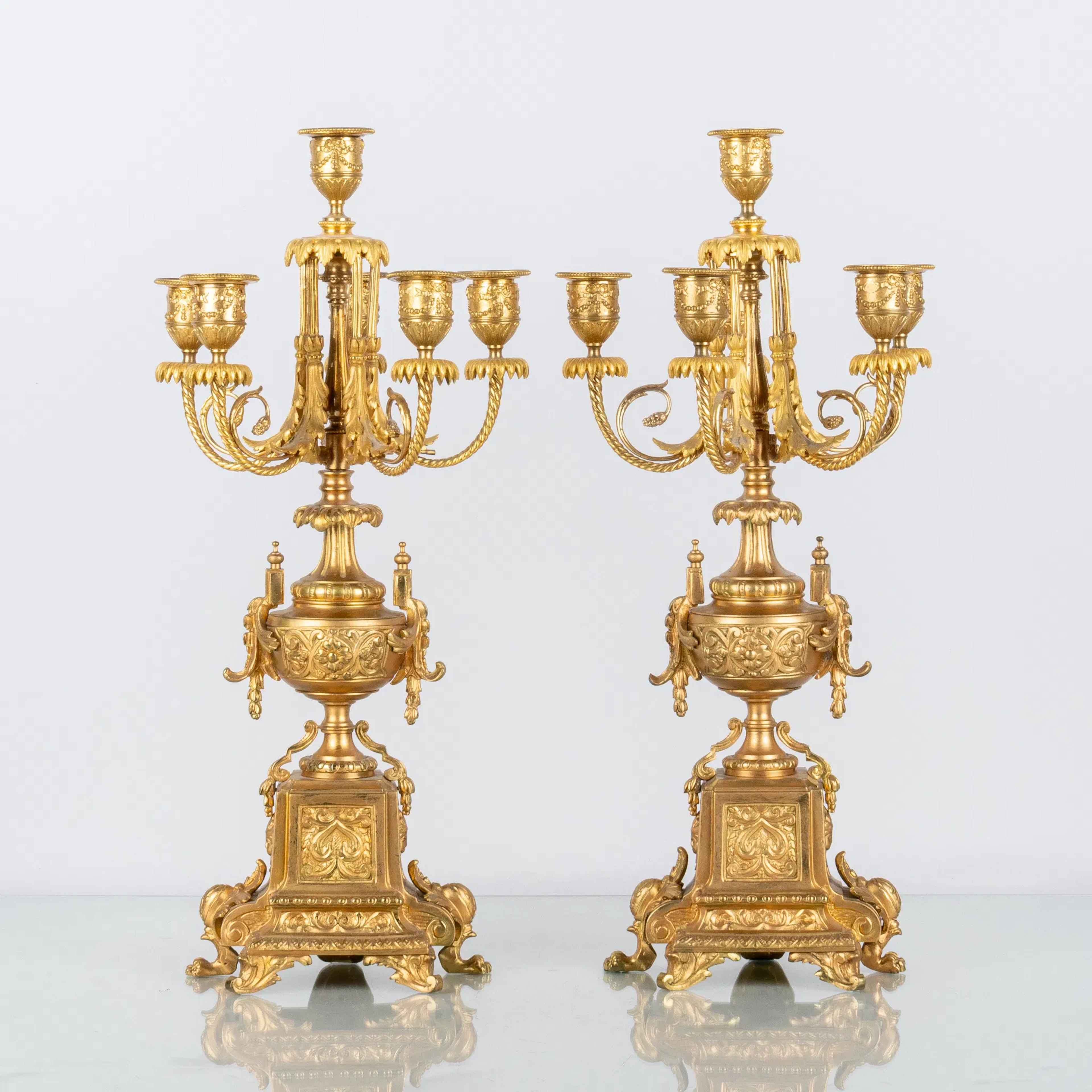 CANDELABROS, 1 par, bronceado, siglos XIX/1900