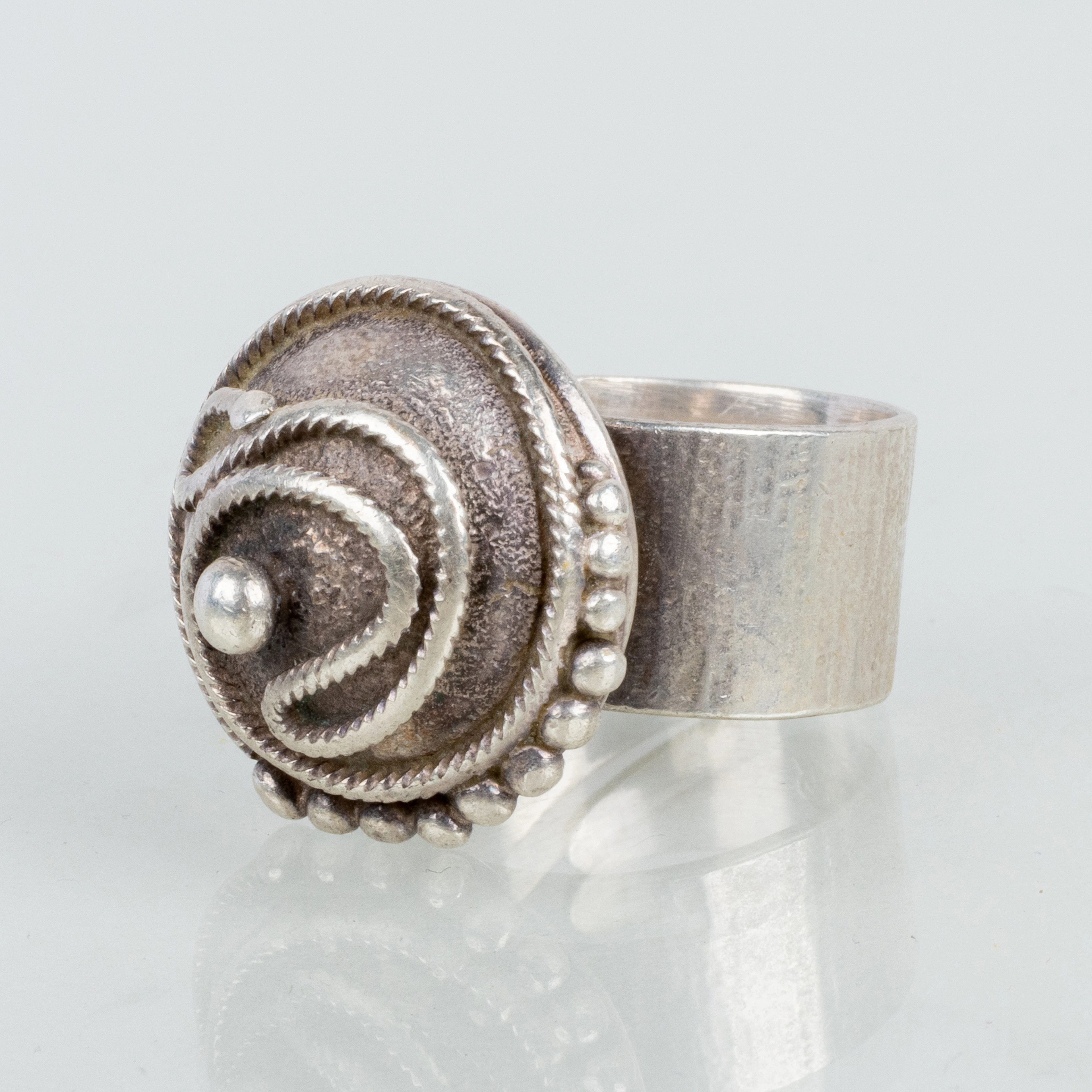 ROSA TAIKON & BERNDT JANUSCH, ANELLO IN ARGENTO STERLING, 1992