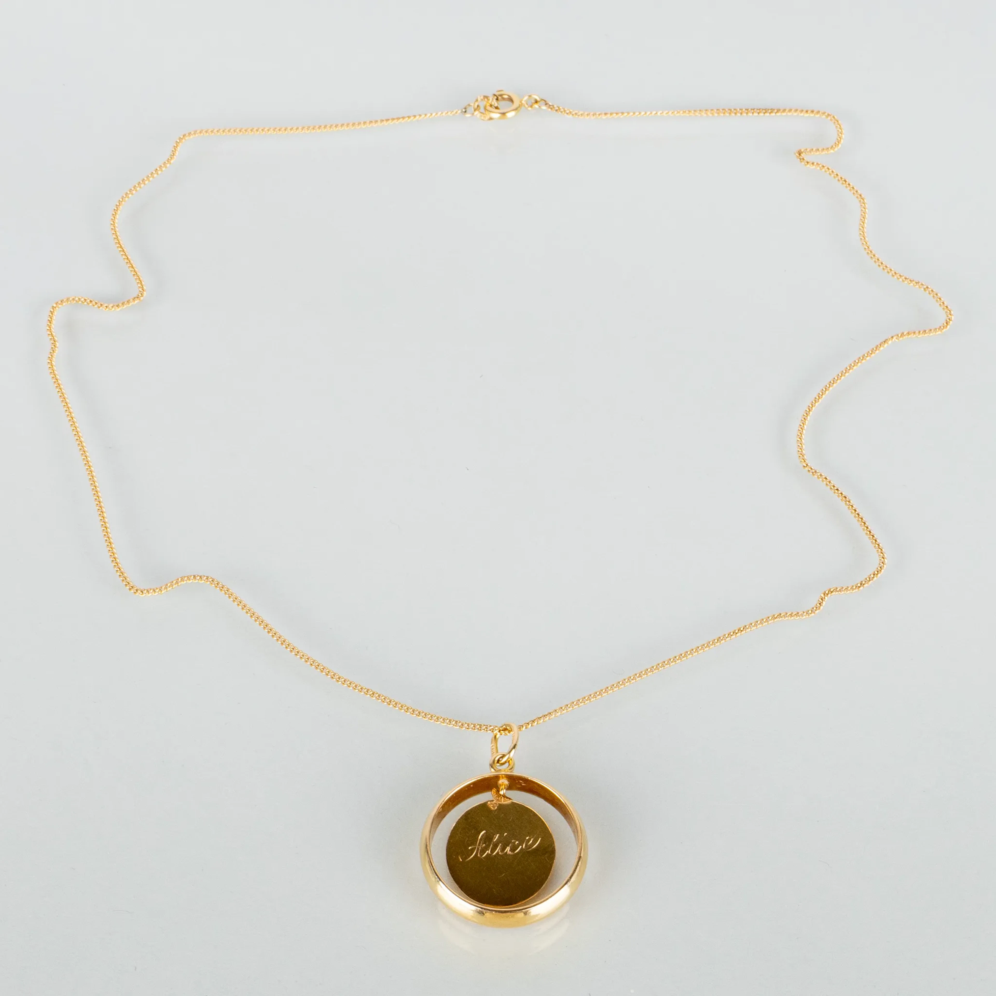 COLGANTE CON COLLAR, oro 18 quilates, azul 1968