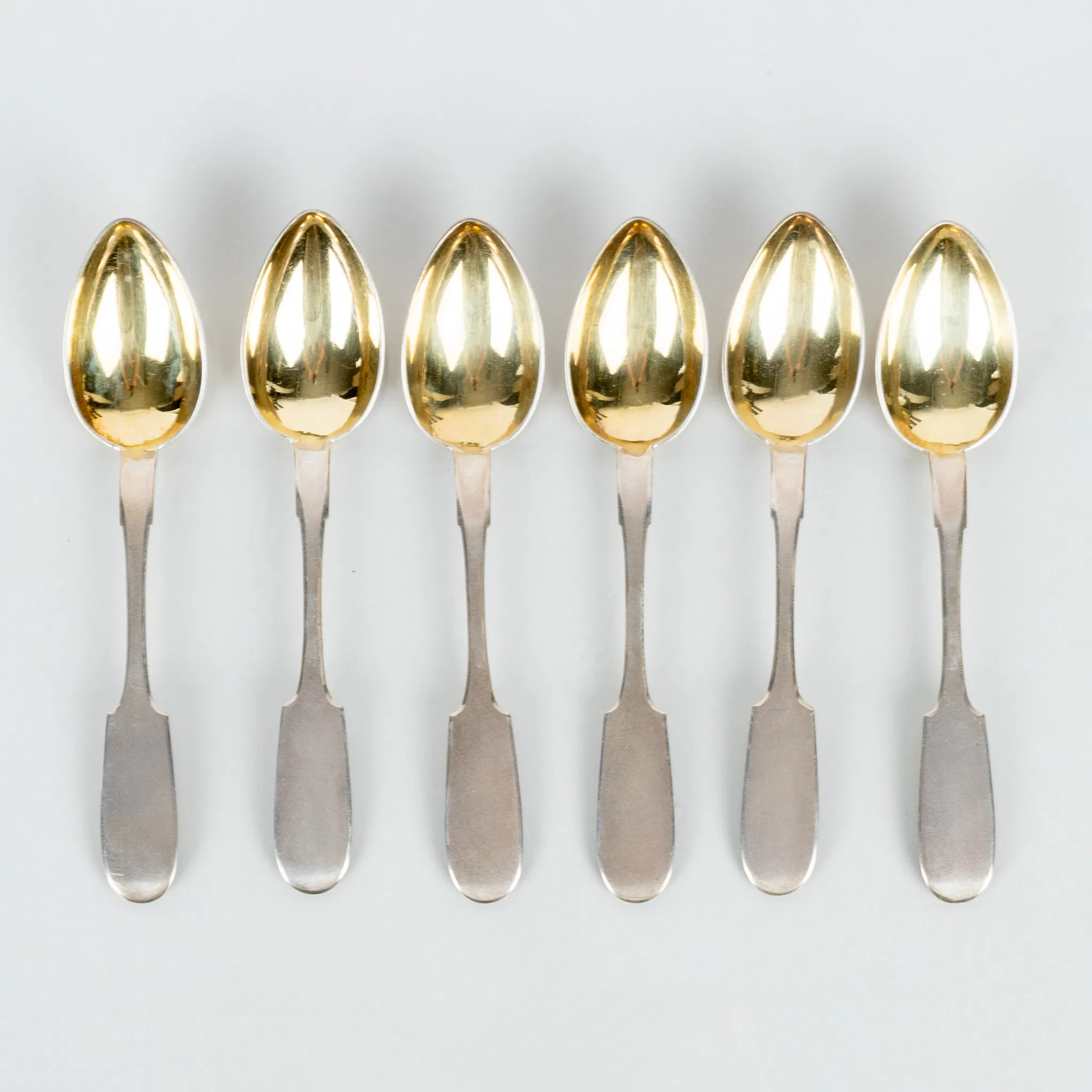 CUCHARAS, 6 piezas, plata, estampado VE, 1900s