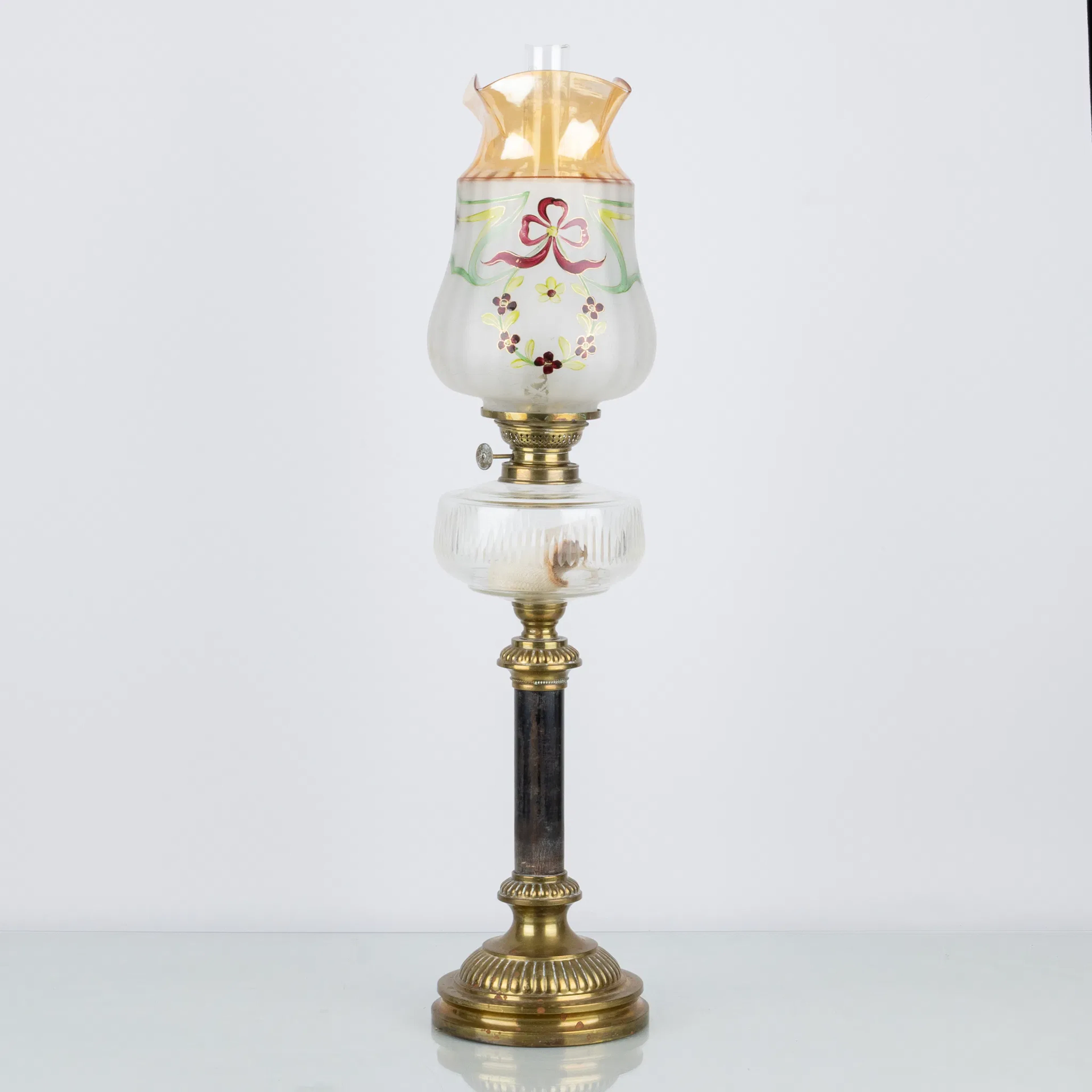 LAMPADA A CHEROSENE DA TAVOLO, ottone, 1800