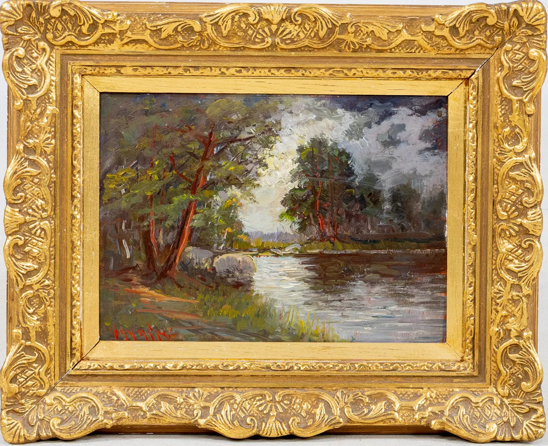 UNIDENTIFIED ARTIST, oil on panel, signed