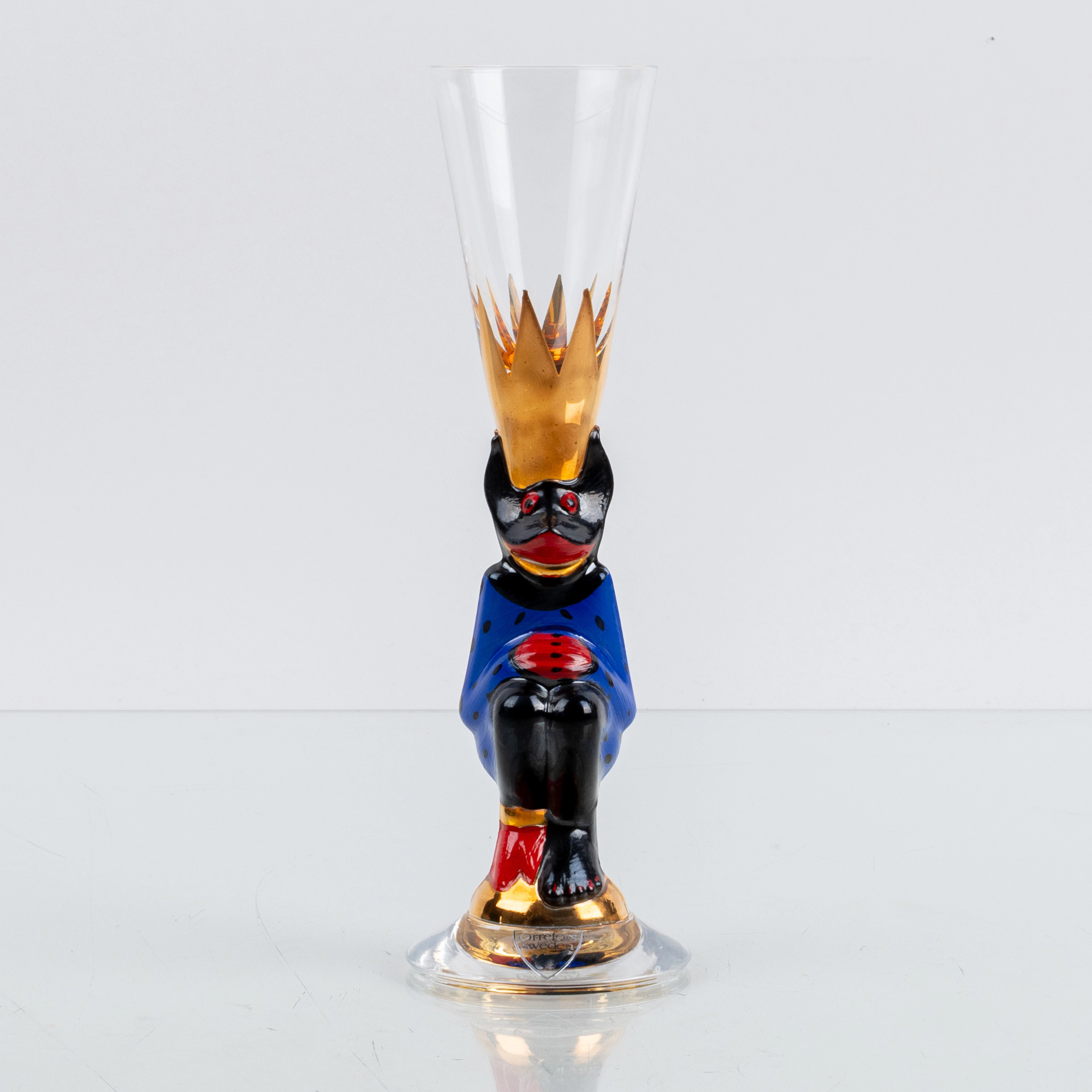 GUNNAR CYRÉN, snapsglas, glas, "Djävulsglas", ur Nobelservisen, signerat