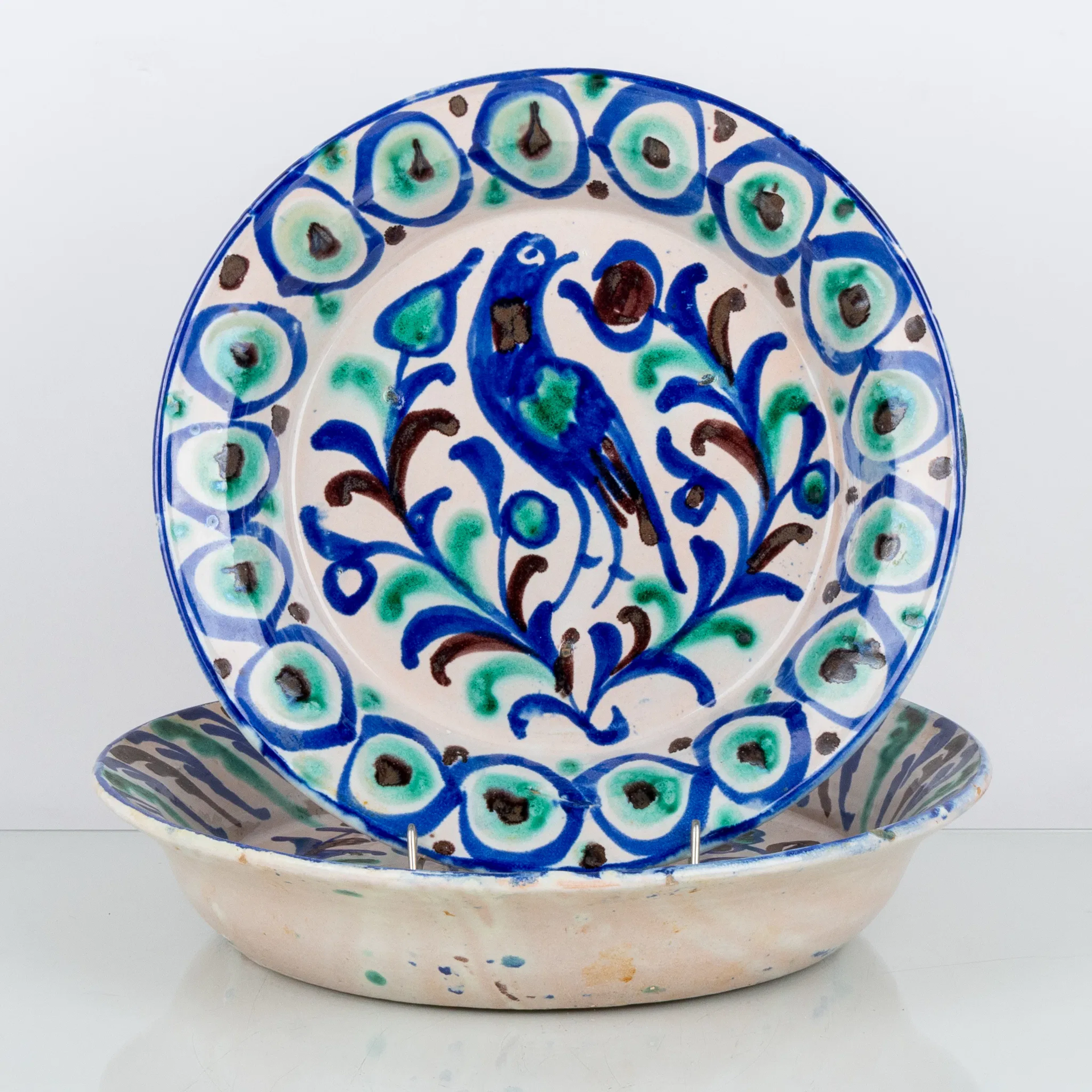 BOWL DISH, 2 pcs, earthenware, 1900s