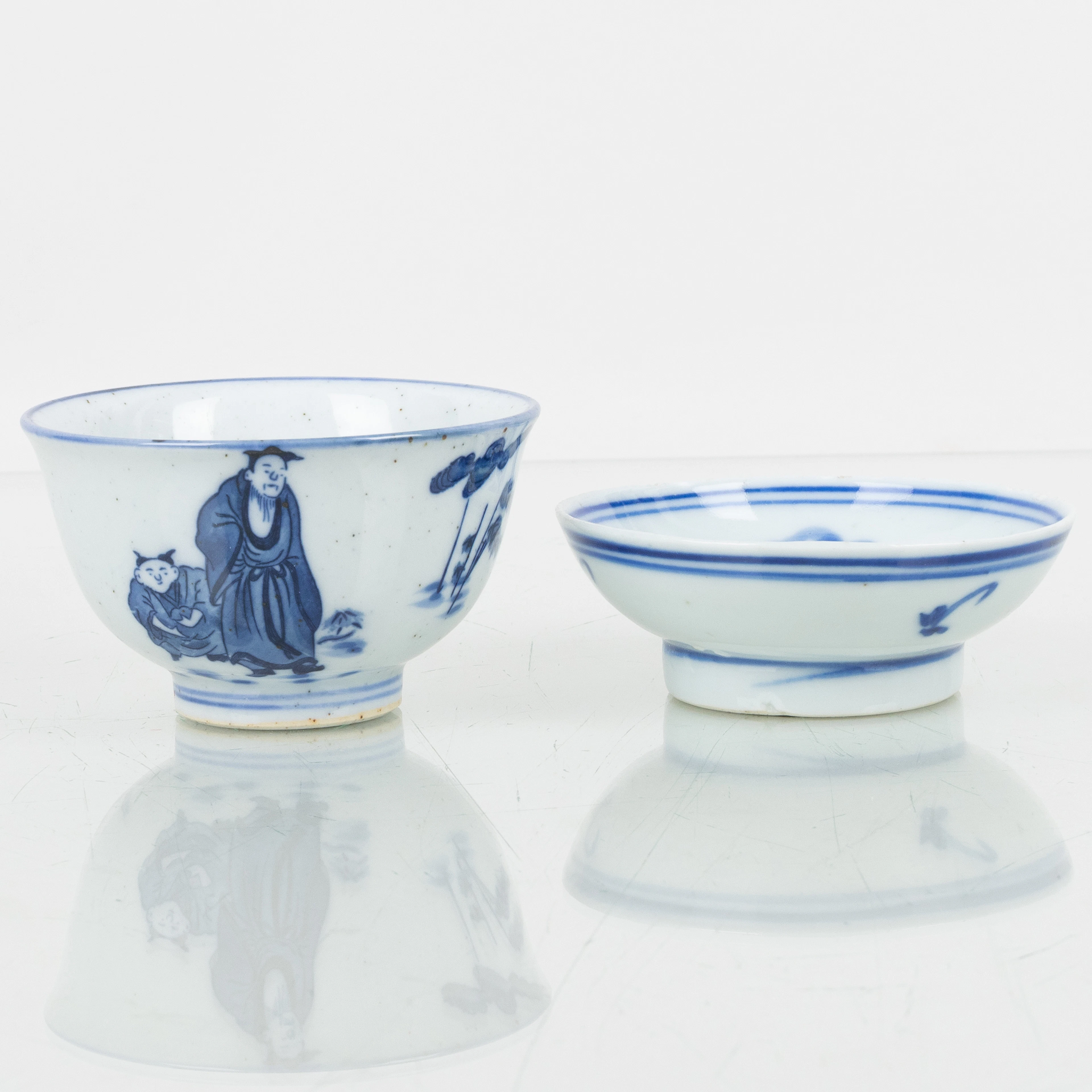 CUENCOS, 2 piezas, porcelana, China, probablemente 1800/1900
