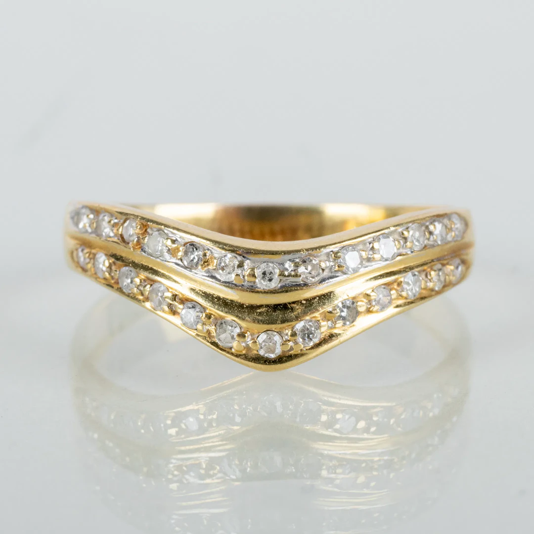 RING, 18k guld, med åttkantslipade diamanter tot 0.26 ct