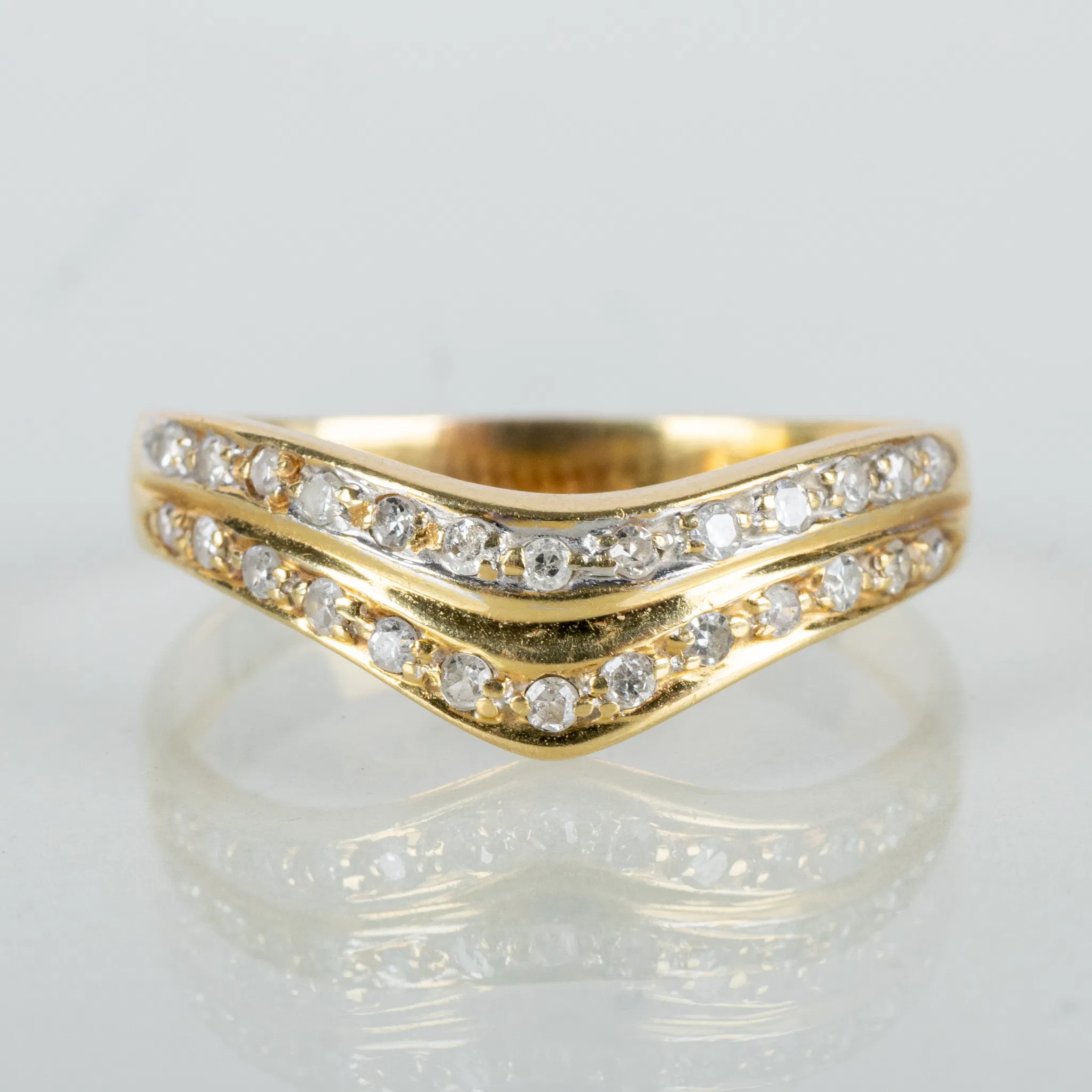RING, 18 karat Gold, mit achteckig geschliffenen Diamanten bis zu 0,26 ct