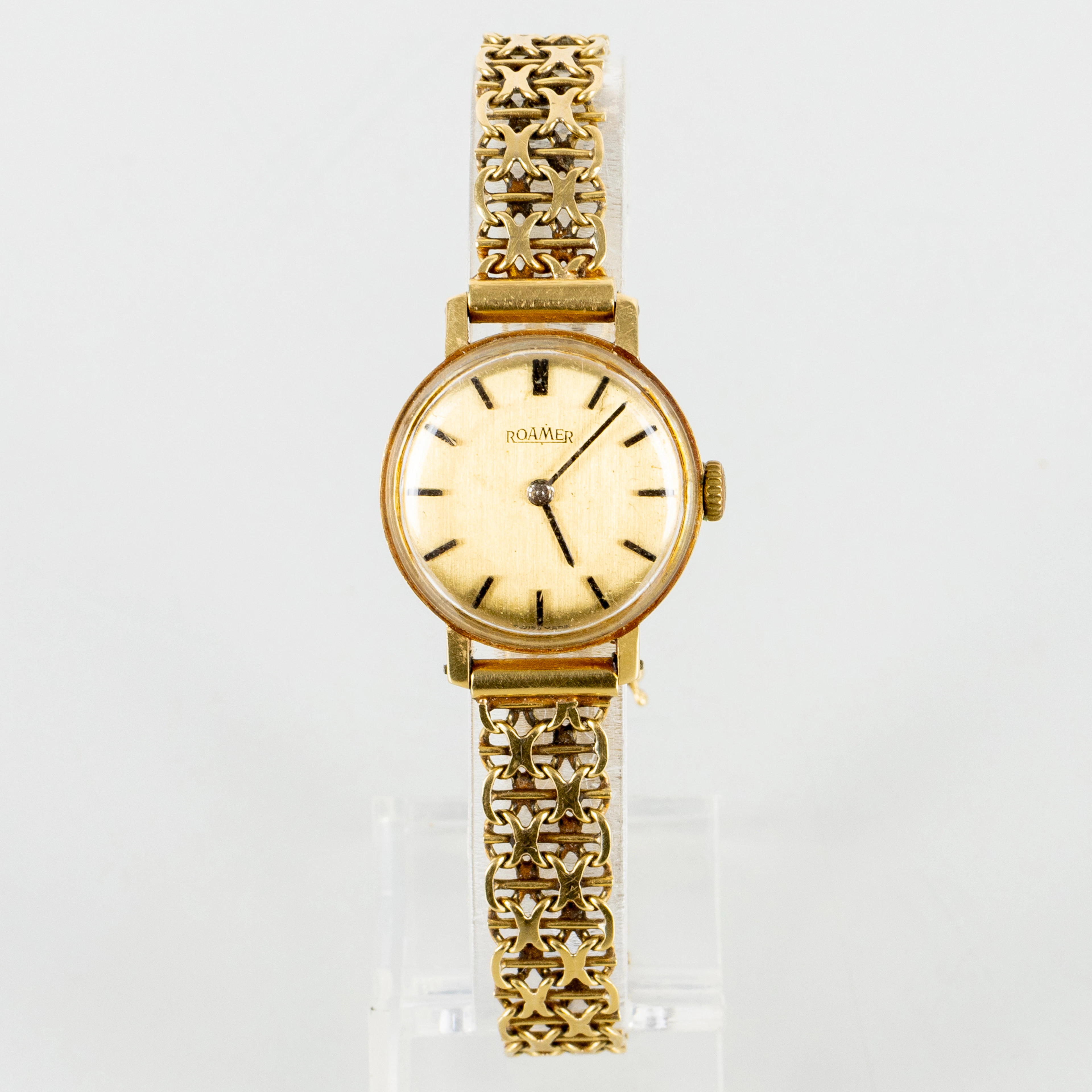 RELOJ DE PULSERA PARA MUJER, oro de 18 quilates, Roamer, brazalete con sellos suecos ÄSA
