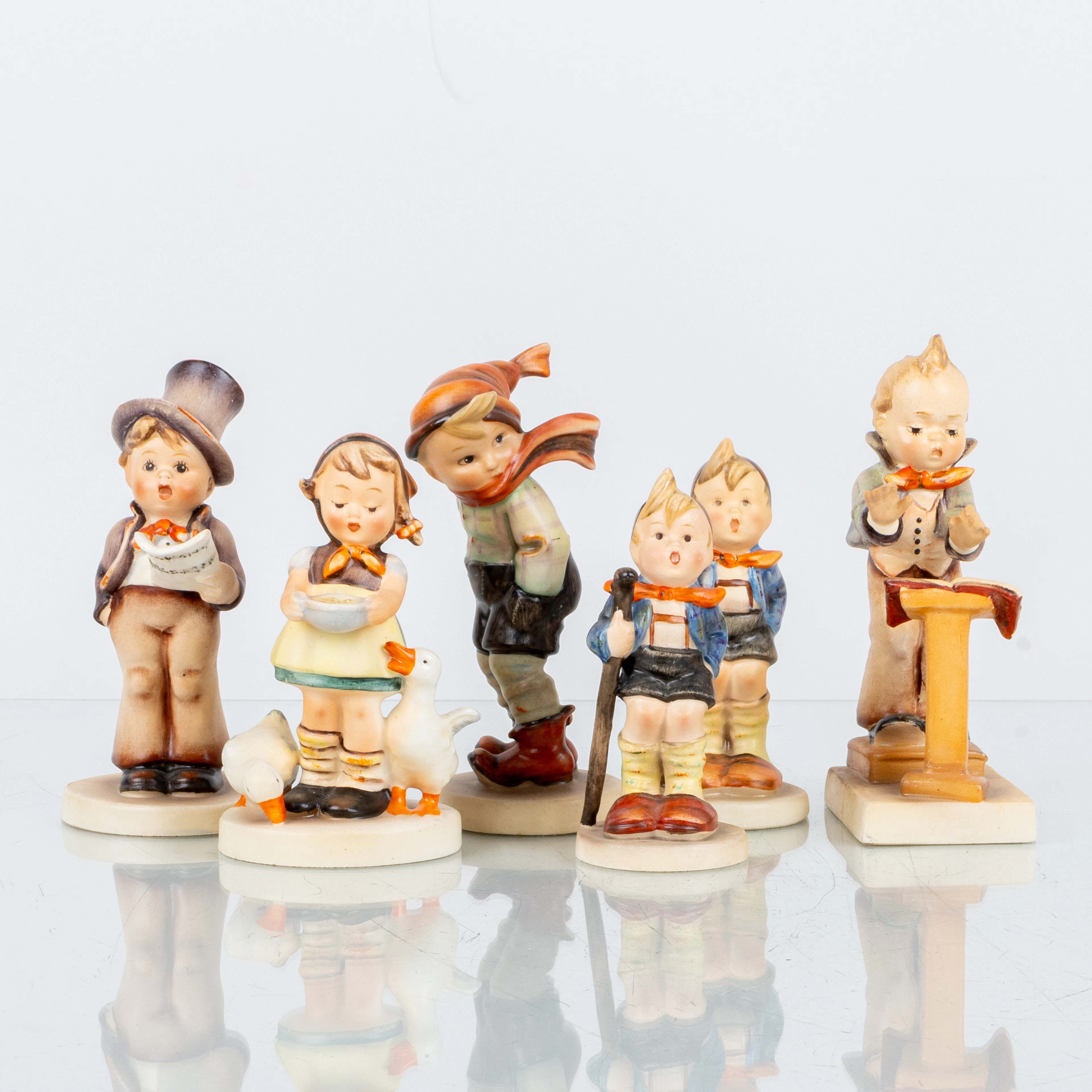 FIGUREN, 6 Teile, Porzellan, Goebel, Mitte des 20. Jahrhunderts