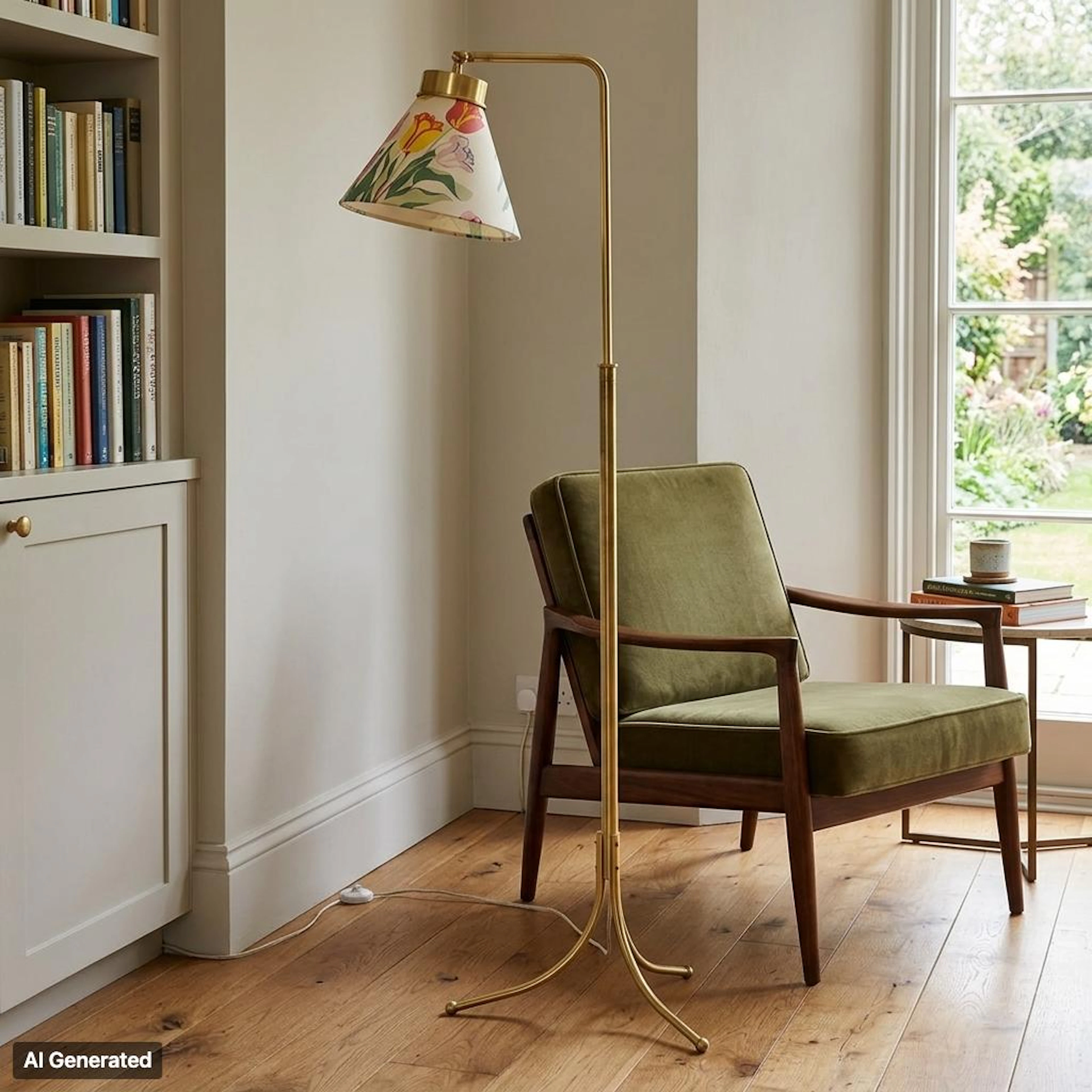 JOSEF FRANK, a brass floor lamp, model 1842, Firma Svenskt Tenn