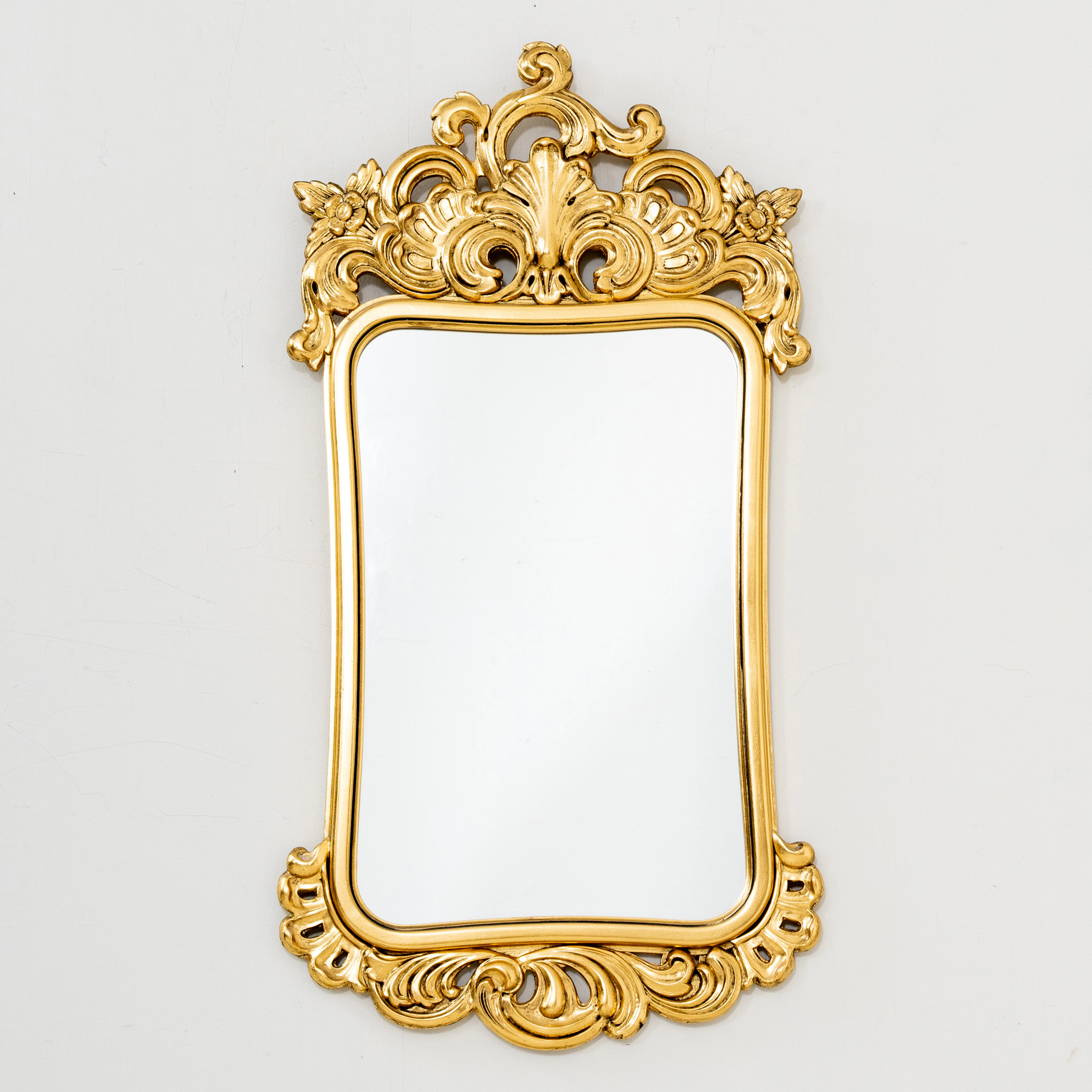 SPECCHIO, stile rococò, bronzato, metà 1900
