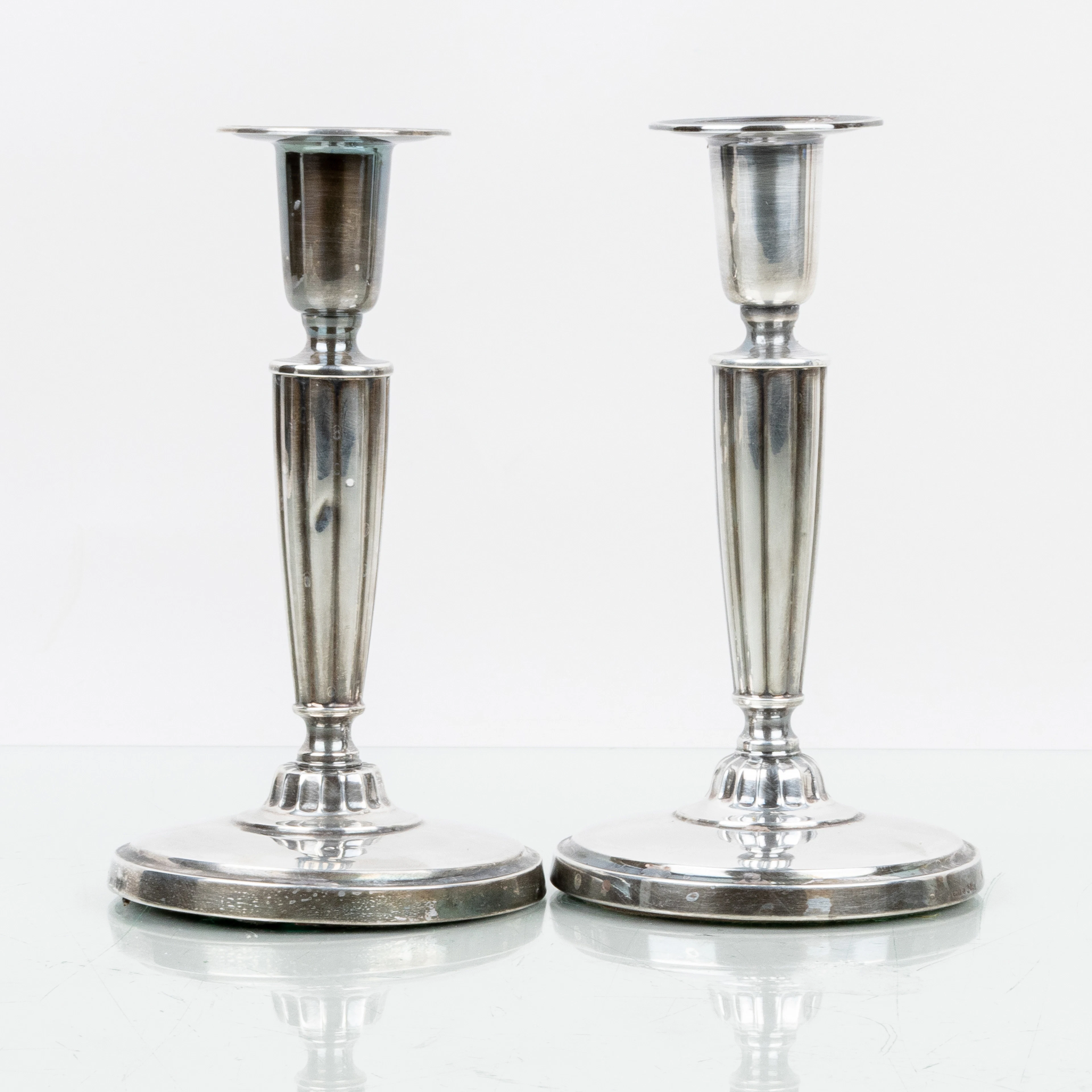 KERZENSTÄNDER, 1 Paar, Silber, CG Hallberg, 1957