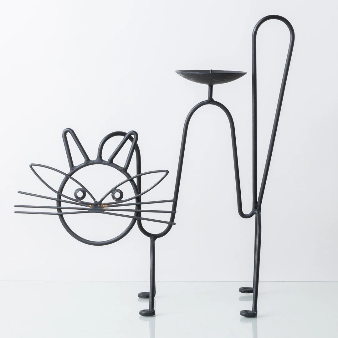 CANDELABRO, hierro forjado, mediados del siglo XX