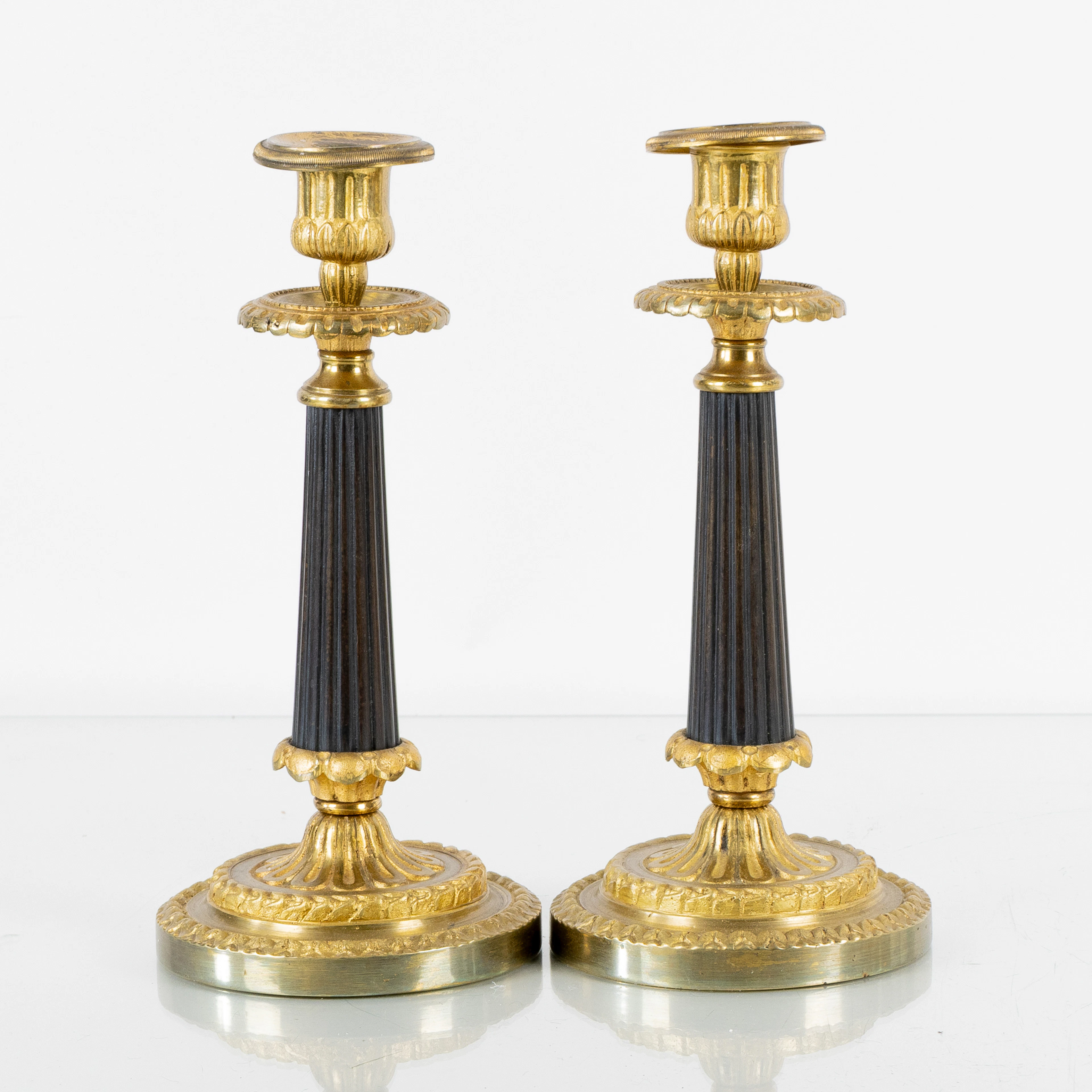 CANDELABROS, 1 par, bronce, 1800s