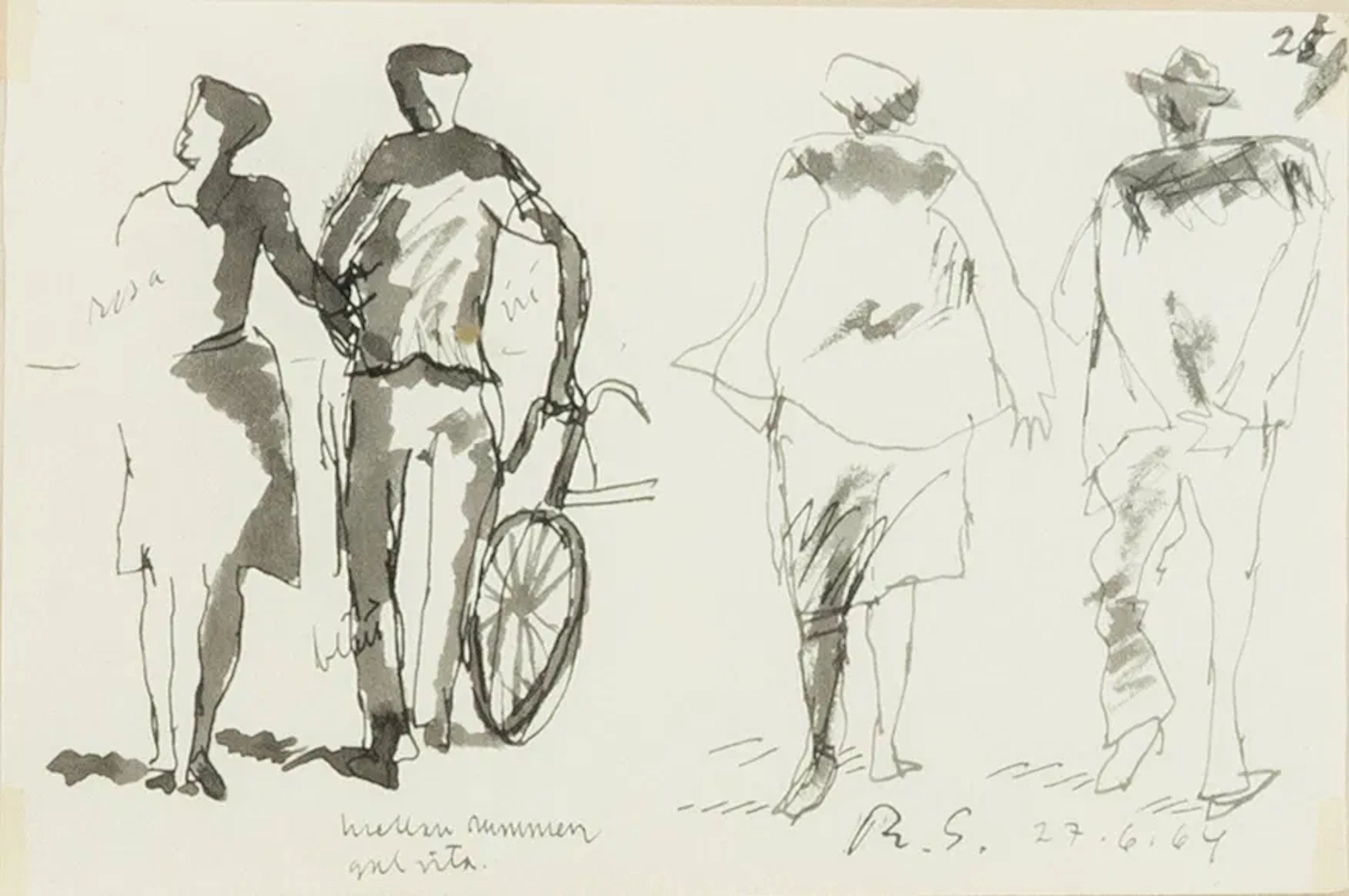 RAGNAR SANDBERG (1902-1972), disegno a inchiostro, monogrammato firmato e datato